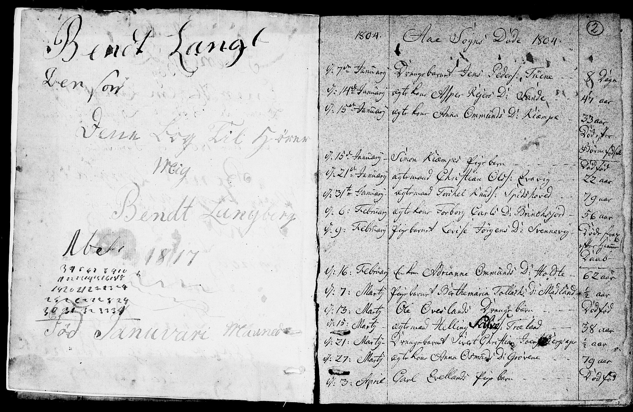 Lyngdal sokneprestkontor, SAK/1111-0029/F/Fa/Fac/L0005: Parish register (official) no. A 5, 1804-1815, p. 2