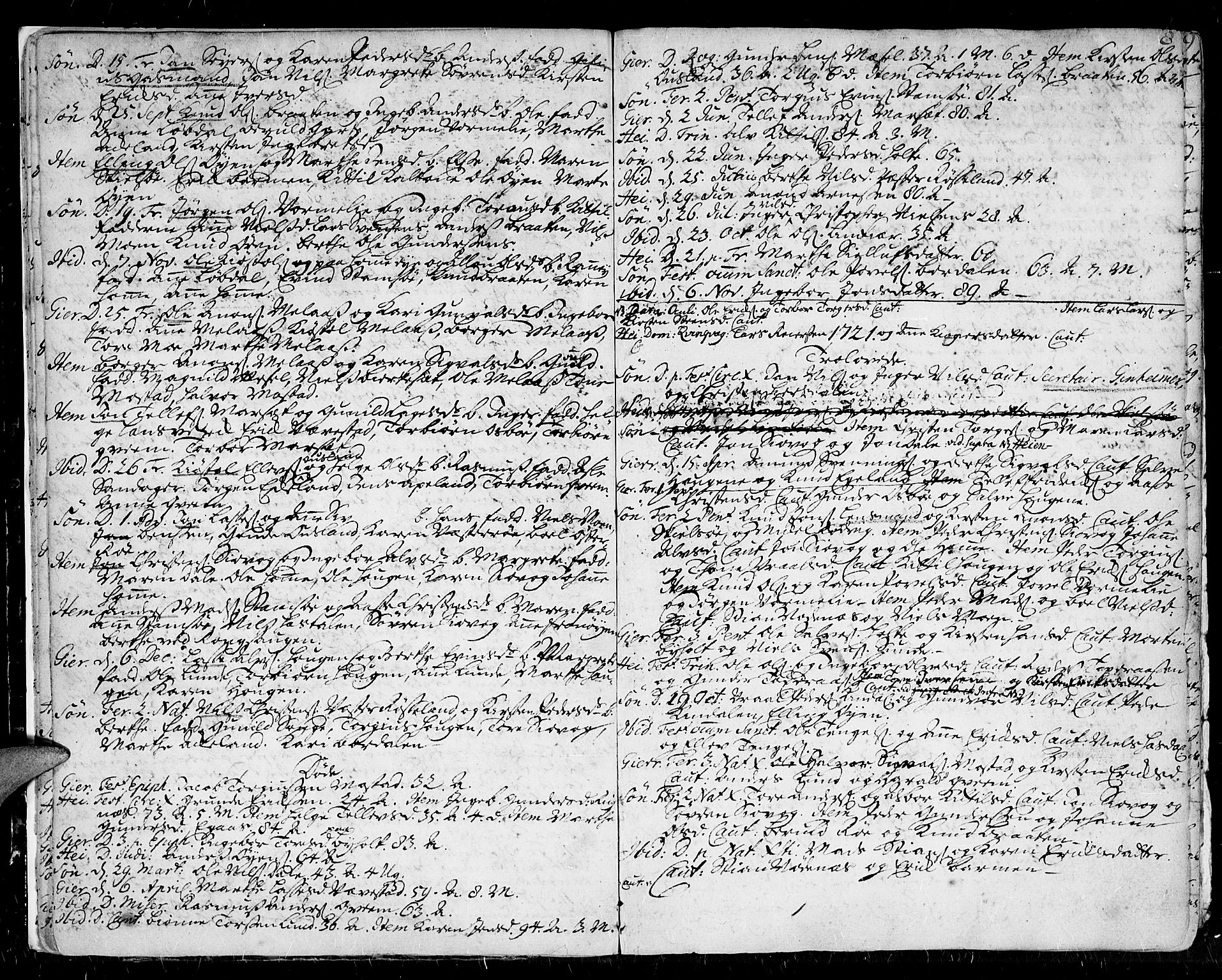 Gjerstad sokneprestkontor, AV/SAK-1111-0014/F/Fa/Faa/L0002: Parish register (official) no. A 2, 1717-1779, p. 8