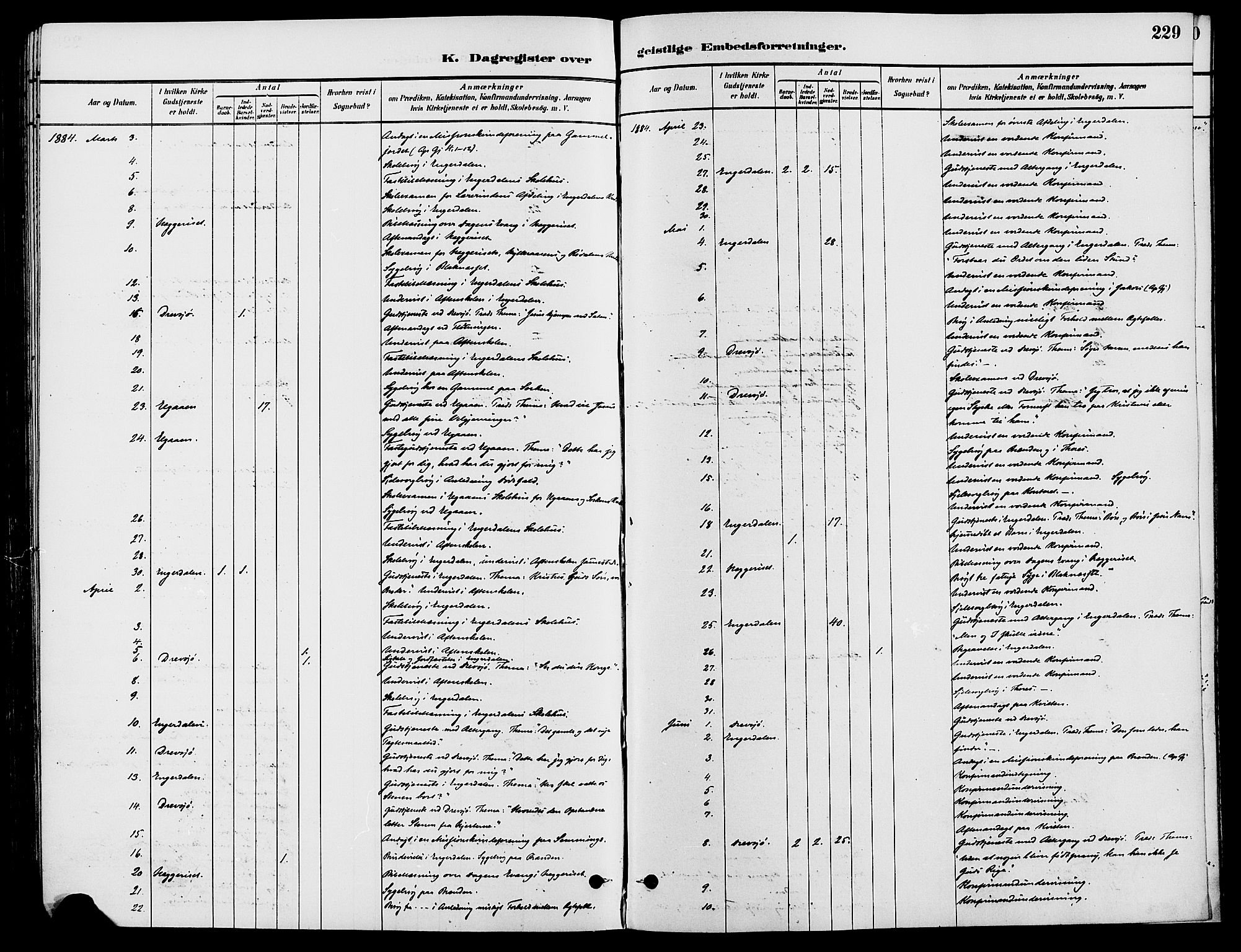 Engerdal prestekontor, AV/SAH-PREST-048/H/Ha/Haa/L0001: Parish register (official) no. 1, 1881-1898, p. 229