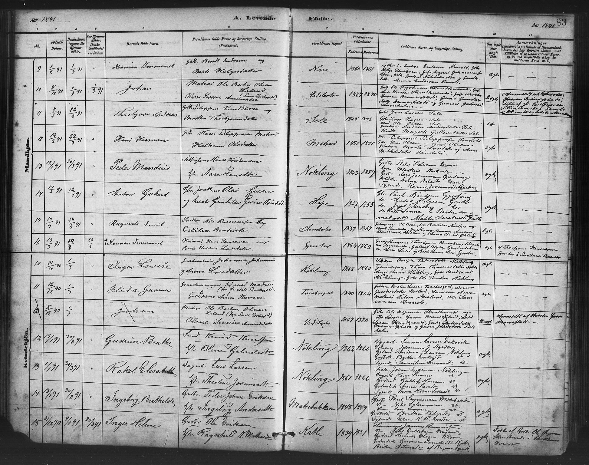 Finnås sokneprestembete, SAB/A-99925/H/Ha/Haa/Haac/L0001: Parish register (official) no. C 1, 1881-1894, p. 83