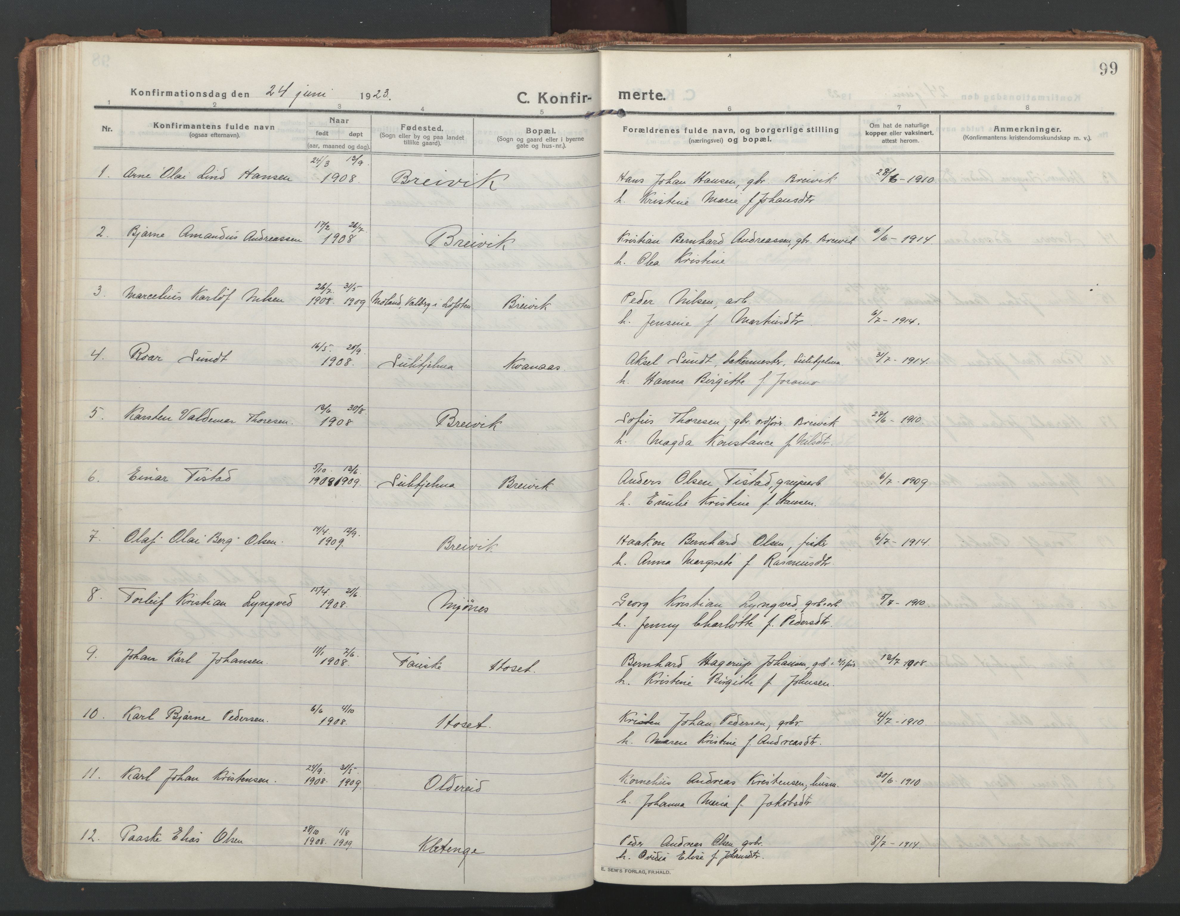 Ministerialprotokoller, klokkerbøker og fødselsregistre - Nordland, AV/SAT-A-1459/852/L0748: Parish register (official) no. 852A18, 1913-1932, p. 99