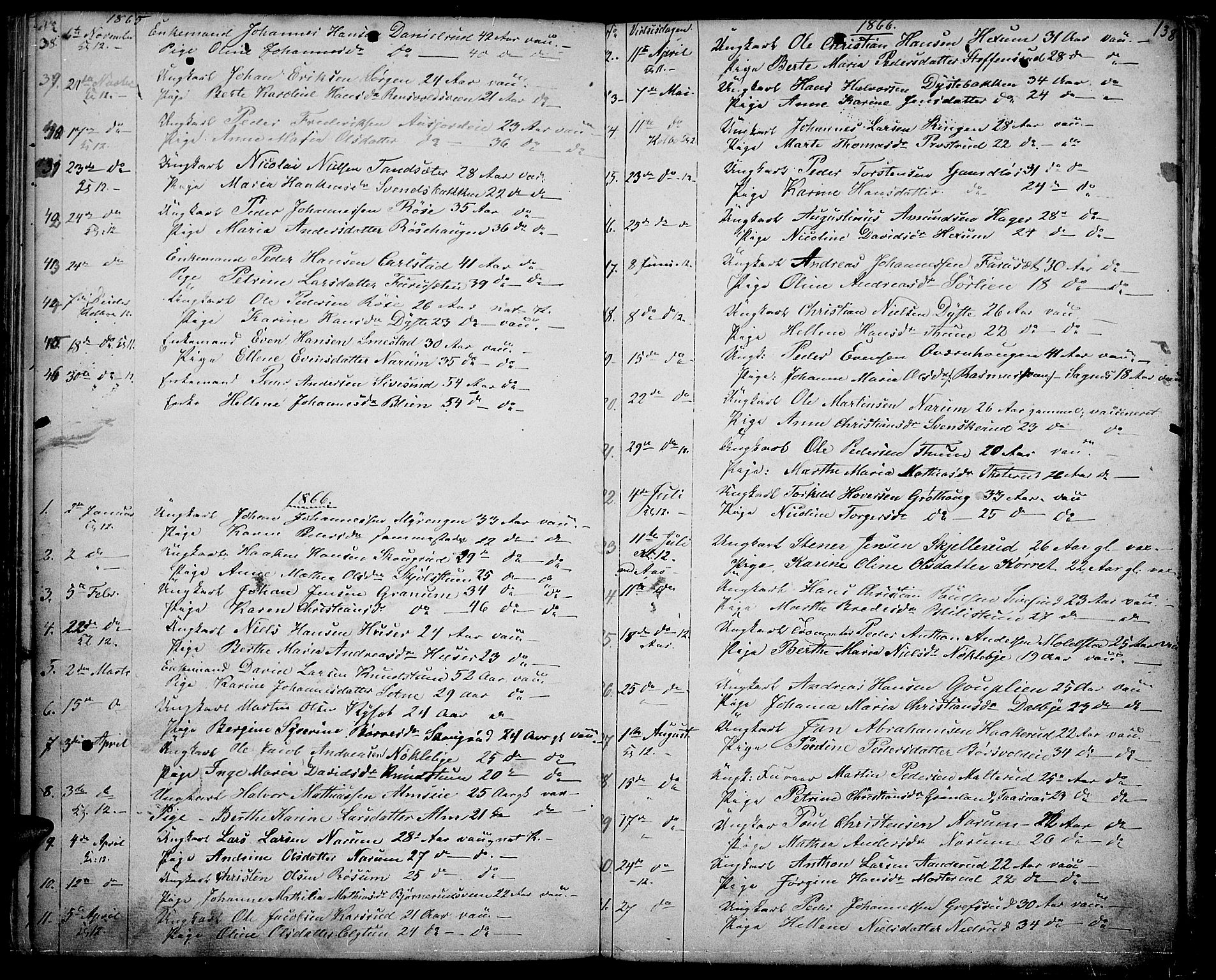 Vestre Toten prestekontor, SAH/PREST-108/H/Ha/Hab/L0005: Parish register (copy) no. 5, 1854-1870, p. 138