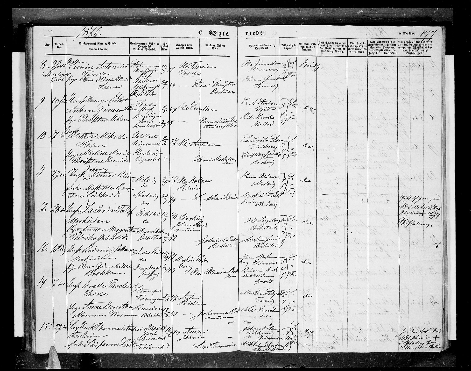 Trondenes sokneprestkontor, AV/SATØ-S-1319/H/Hb/L0009klokker: Parish register (copy) no. 9, 1870-1876, p. 177