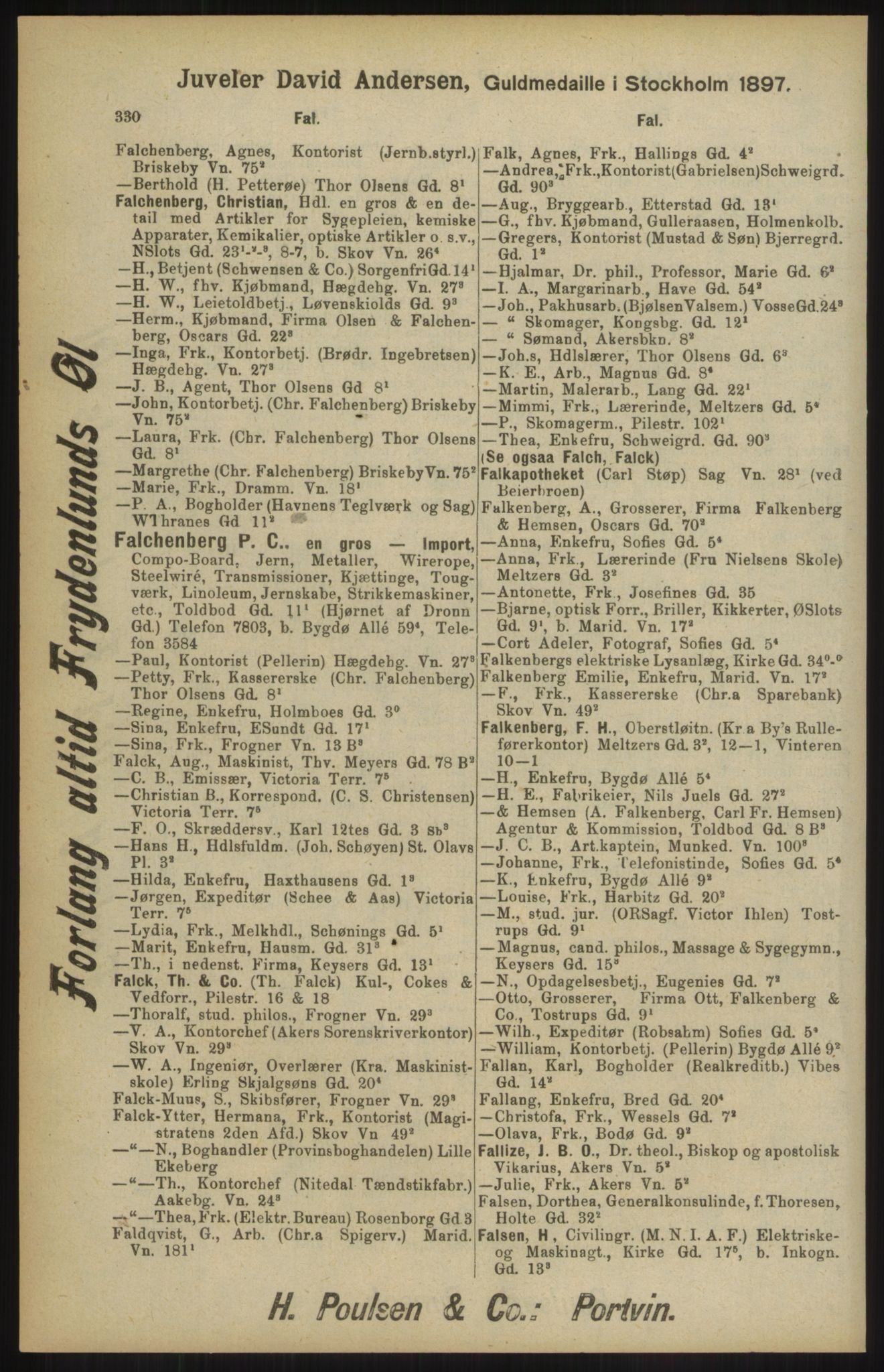 Kristiania/Oslo adressebok, PUBL/-, 1904, p. 330