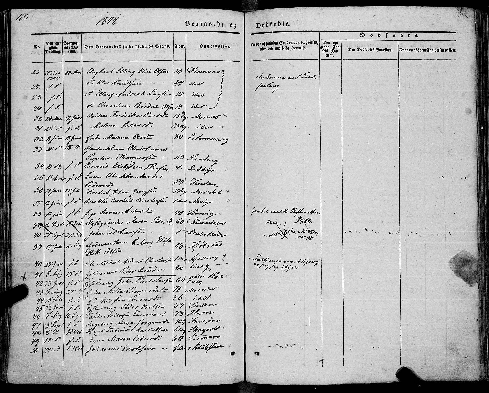 Ministerialprotokoller, klokkerbøker og fødselsregistre - Nordland, SAT/A-1459/805/L0097: Parish register (official) no. 805A04, 1837-1861, p. 168