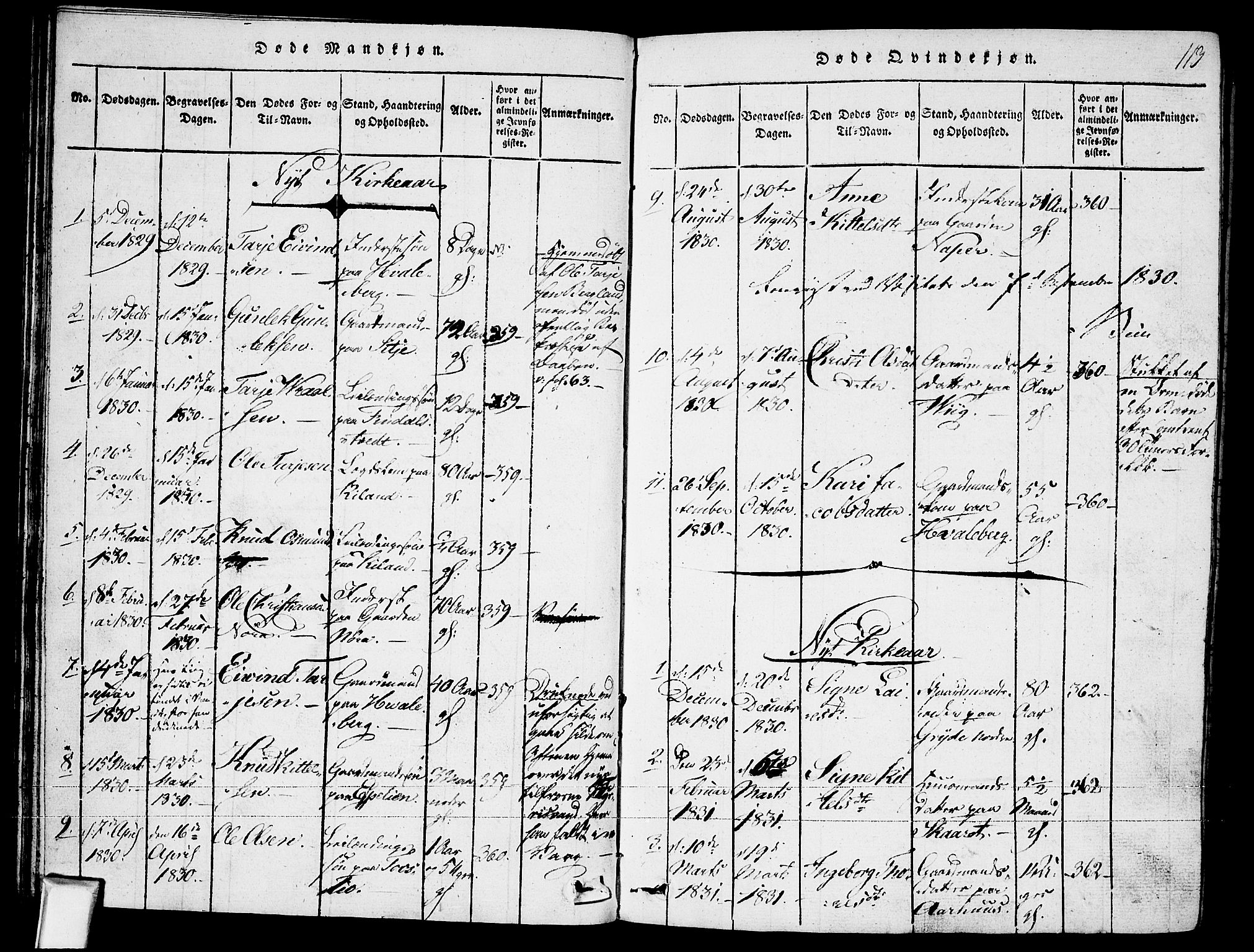 Fyresdal kirkebøker, AV/SAKO-A-263/F/Fa/L0003: Parish register (official) no. I 3, 1815-1840, p. 113