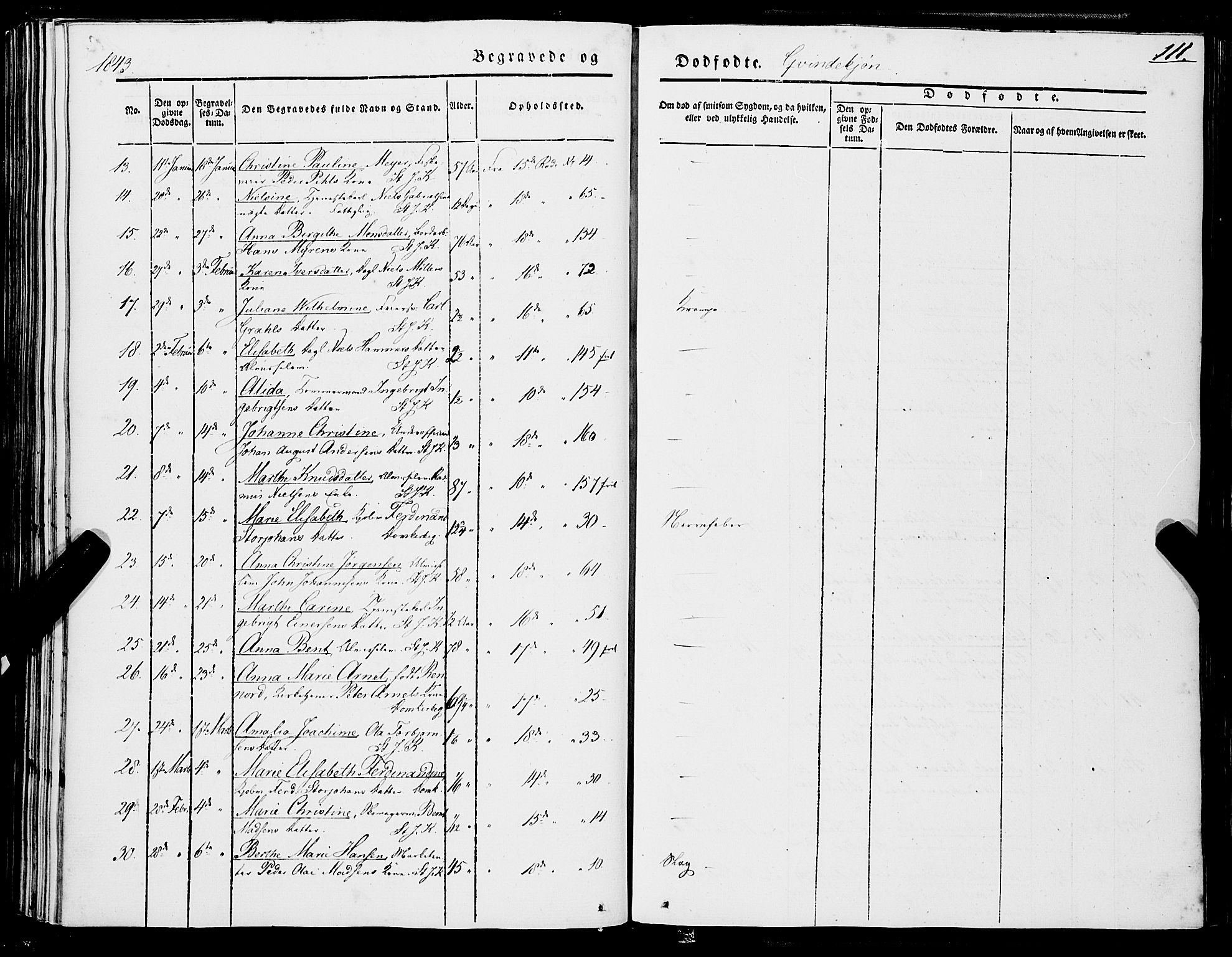 Domkirken sokneprestembete, AV/SAB-A-74801/H/Haa/L0040: Parish register (official) no. E 1, 1841-1853, p. 111