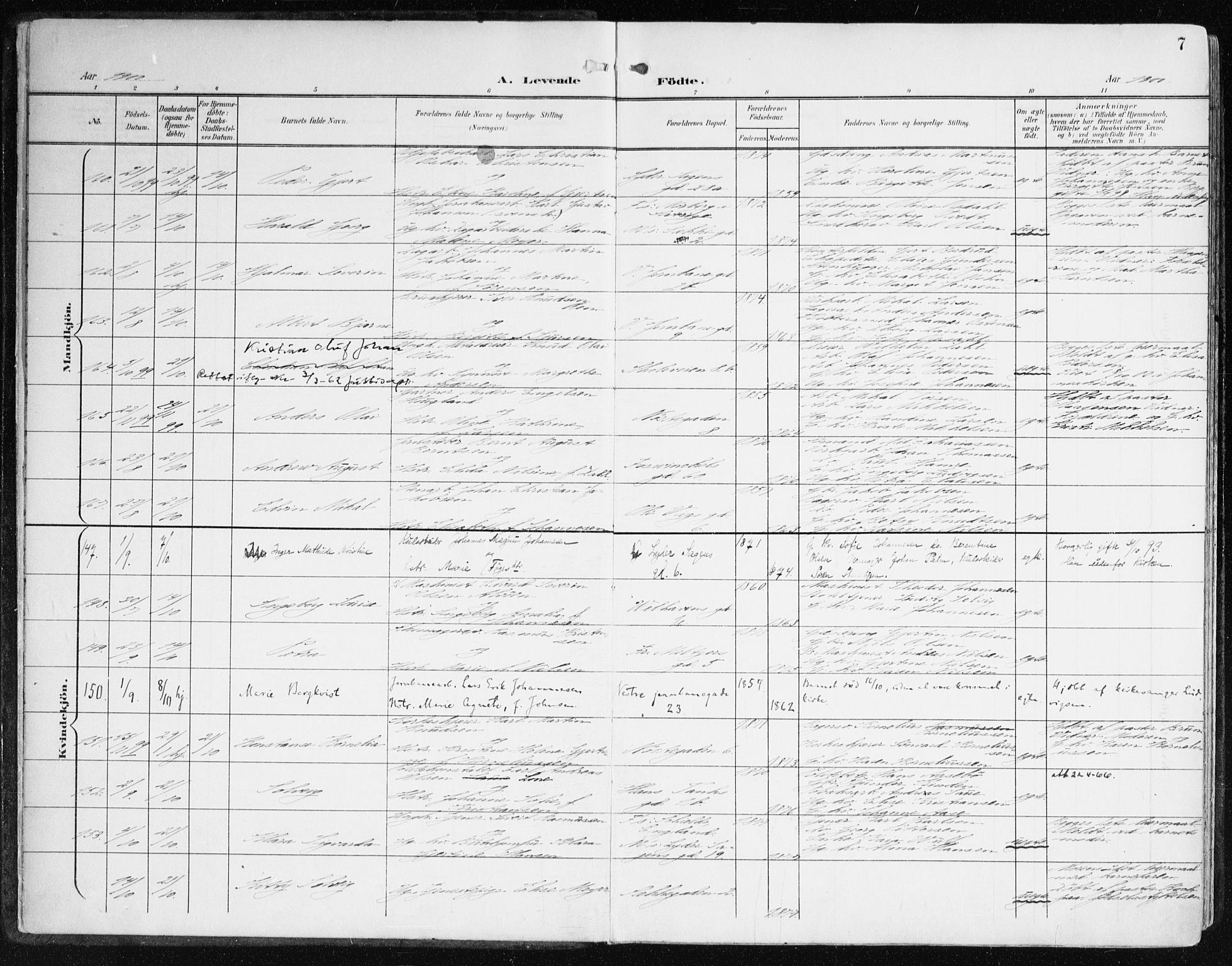 Johanneskirken sokneprestembete, AV/SAB-A-76001/H/Haa/L0002: Parish register (official) no. A 2, 1900-1912, p. 7