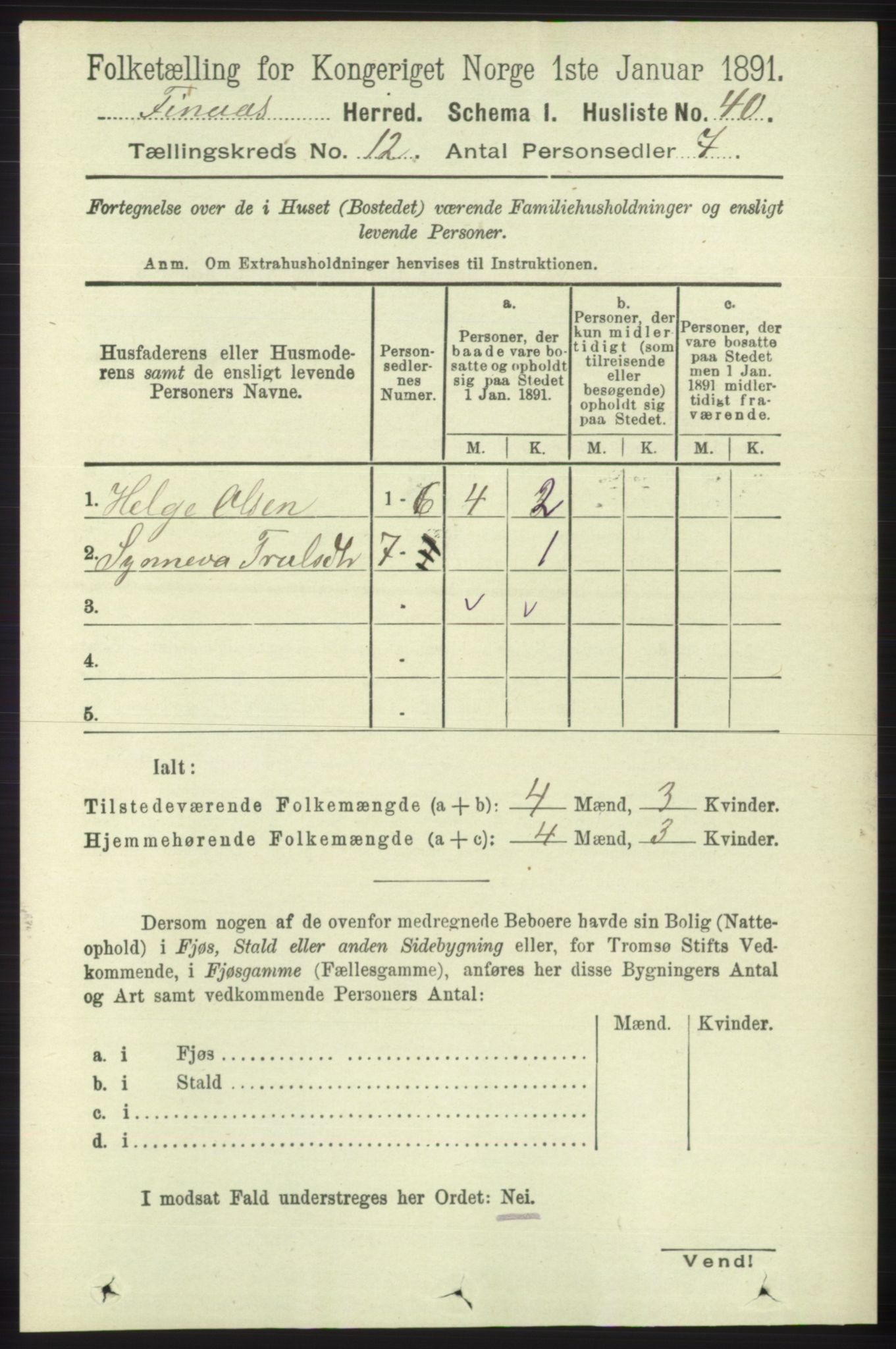 RA, 1891 census for 1218 Finnås, 1891, p. 5283