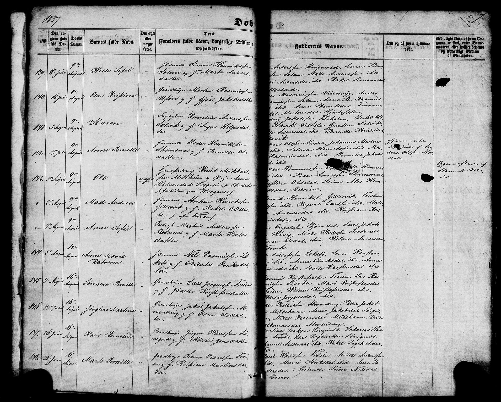 Kinn sokneprestembete, AV/SAB-A-80801/H/Haa/Haaa/L0006: Parish register (official) no. A 6, 1857-1885, p. 7