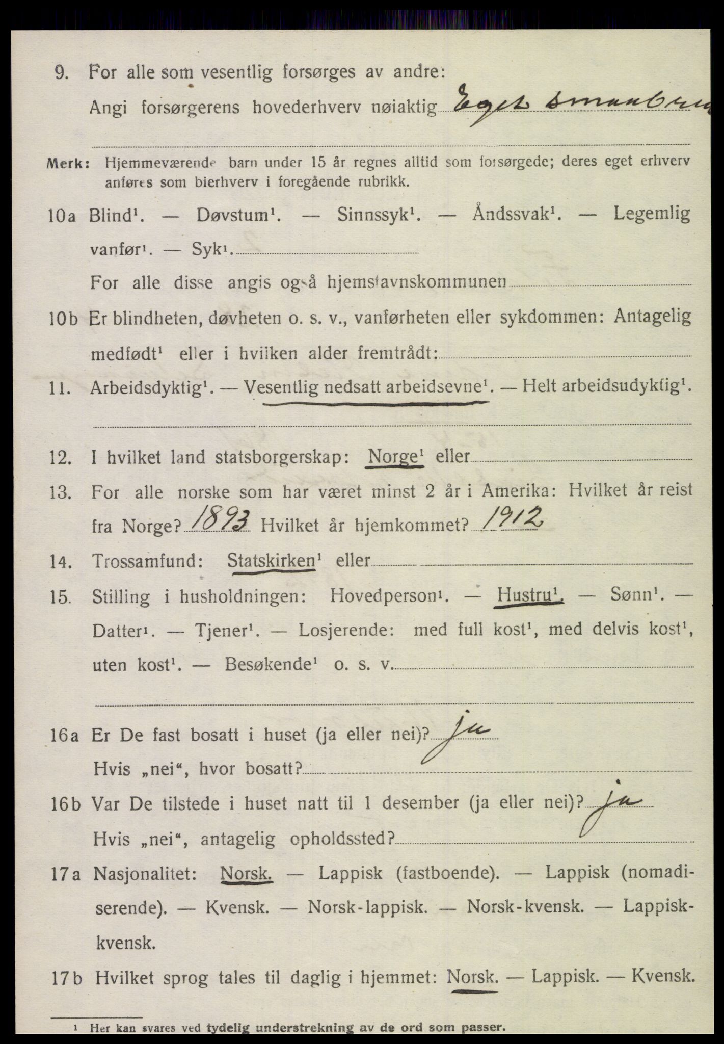 SAT, 1920 census for Foldereid, 1920, p. 677