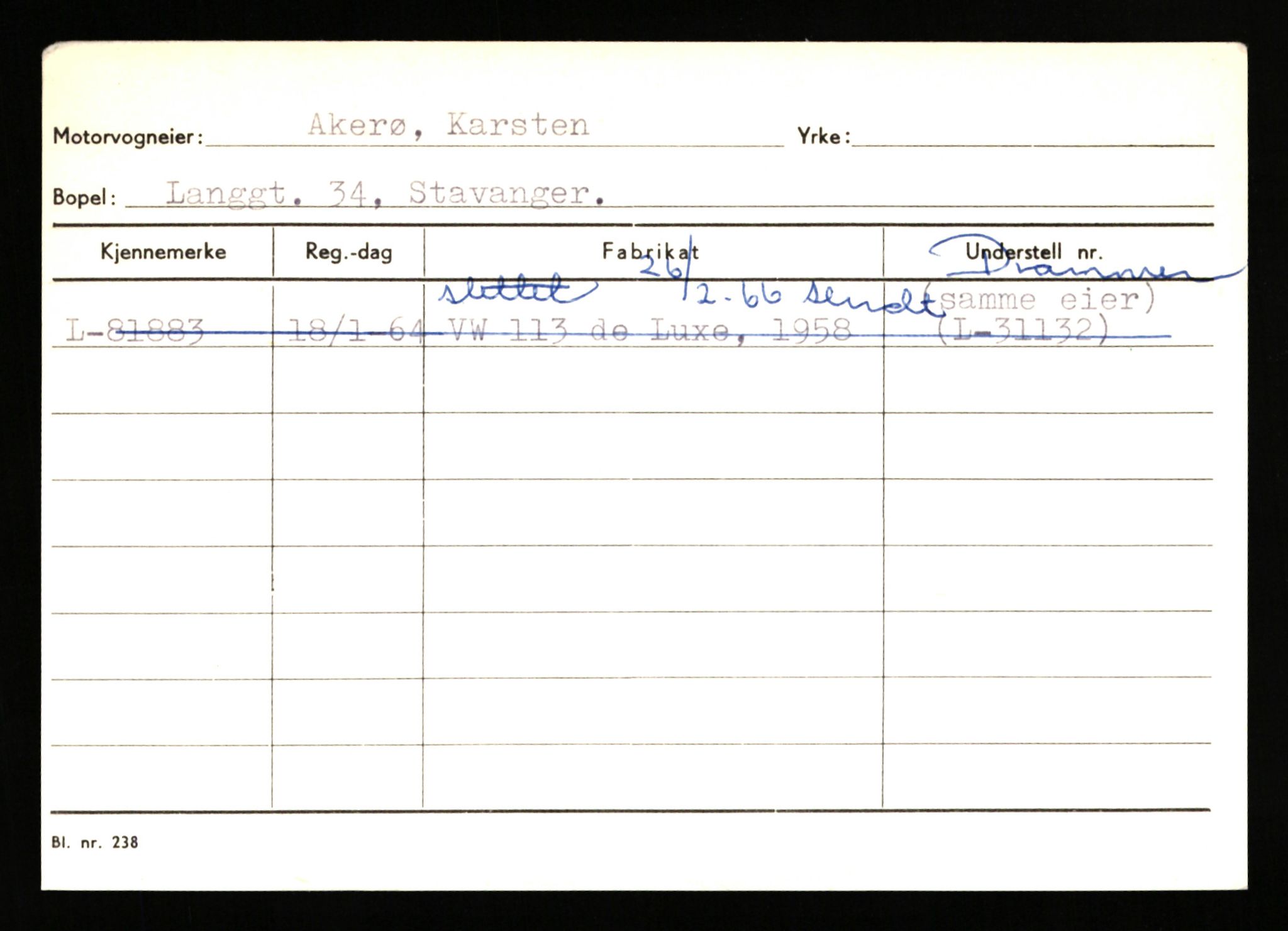 Stavanger trafikkstasjon, SAST/A-101942/0/H/L0001: Abarbanell - Askerud, 1930-1971, p. 243