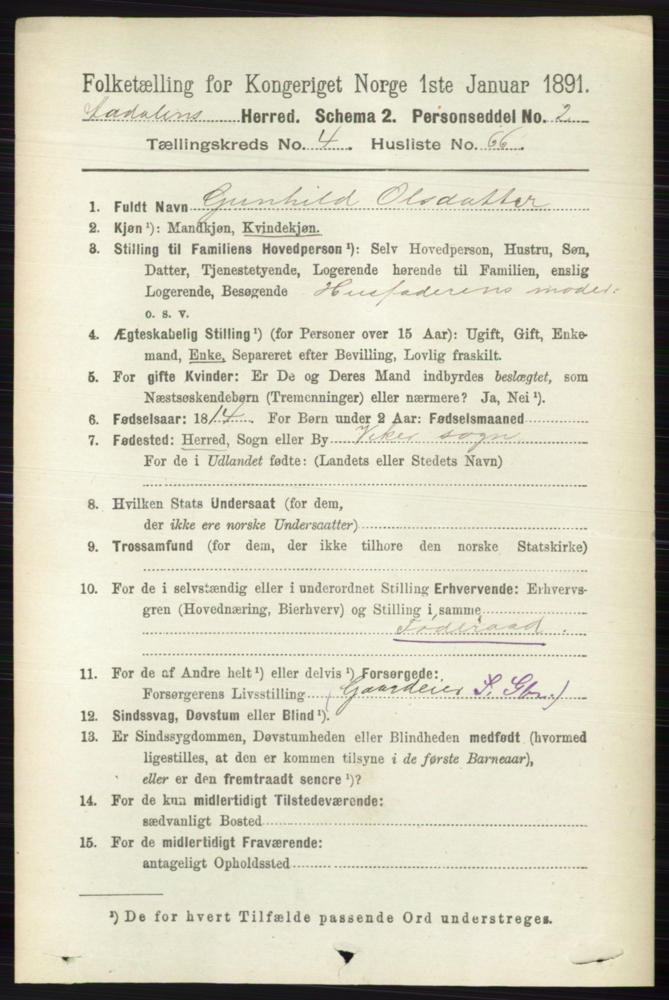 RA, 1891 census for 0614 Ådal, 1891, p. 1910