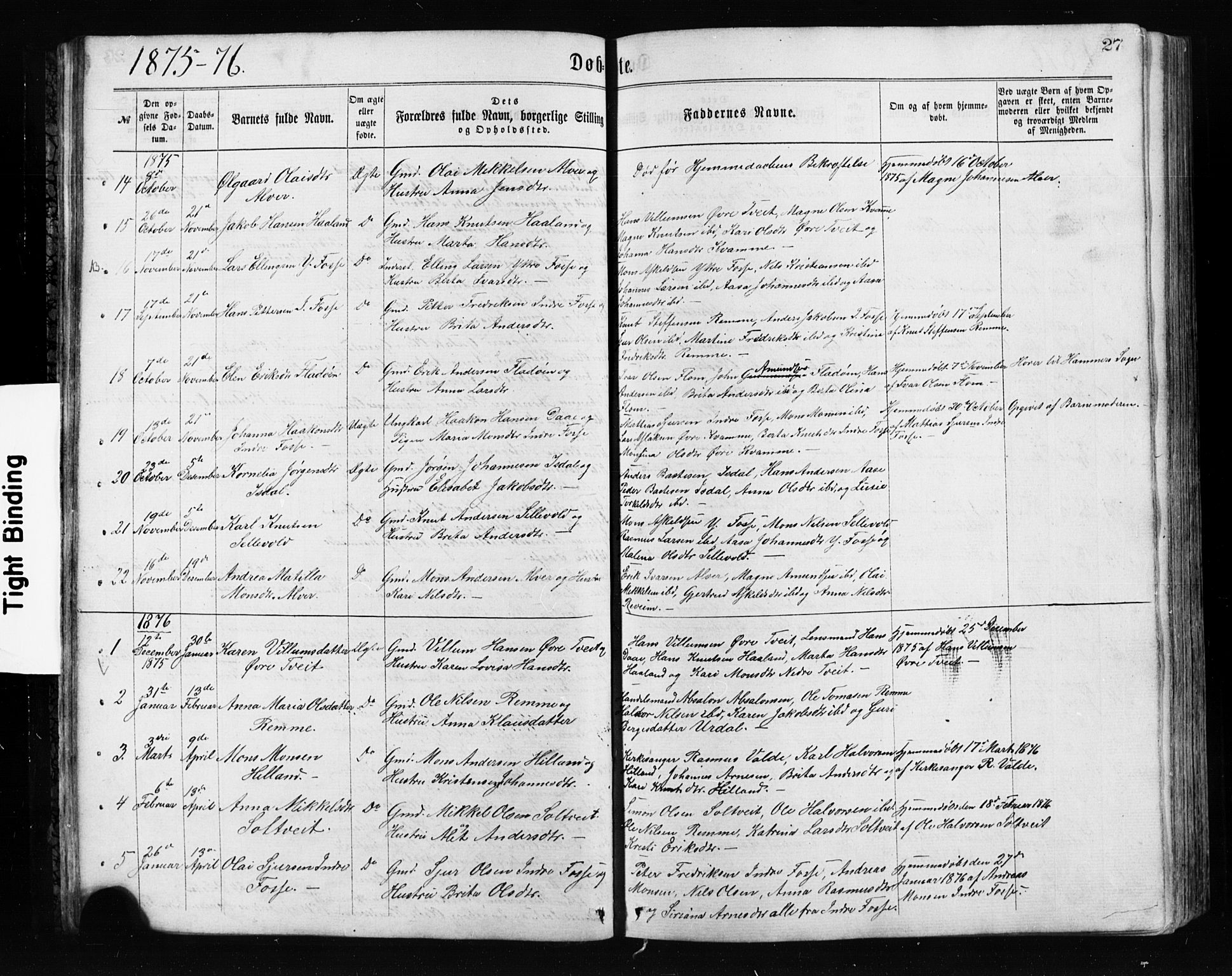 Alversund Sokneprestembete, SAB/A-73901/H/Ha/Hab: Parish register (copy) no. A 2, 1864-1905, p. 27