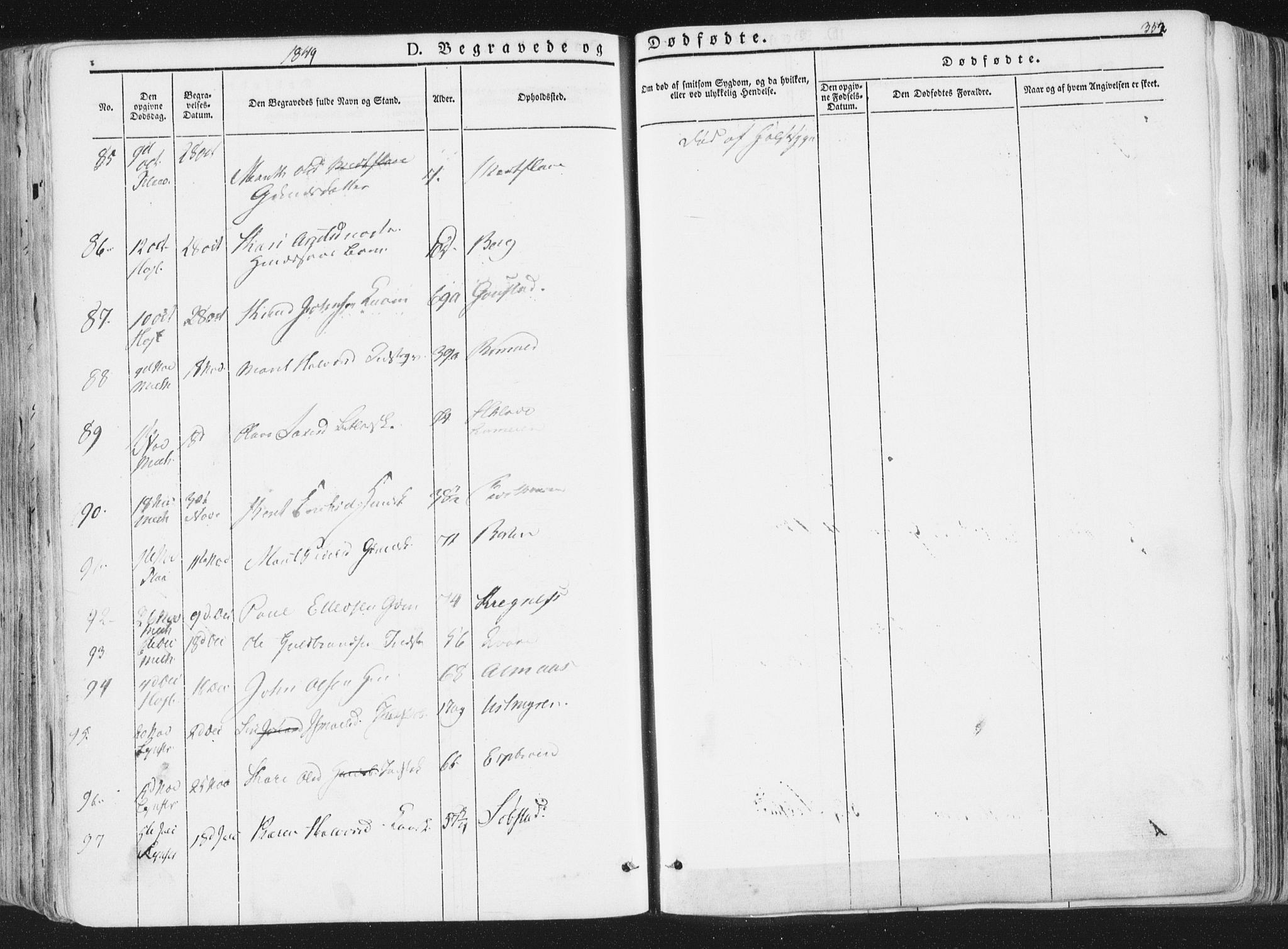 Ministerialprotokoller, klokkerbøker og fødselsregistre - Sør-Trøndelag, SAT/A-1456/691/L1074: Parish register (official) no. 691A06, 1842-1852, p. 352