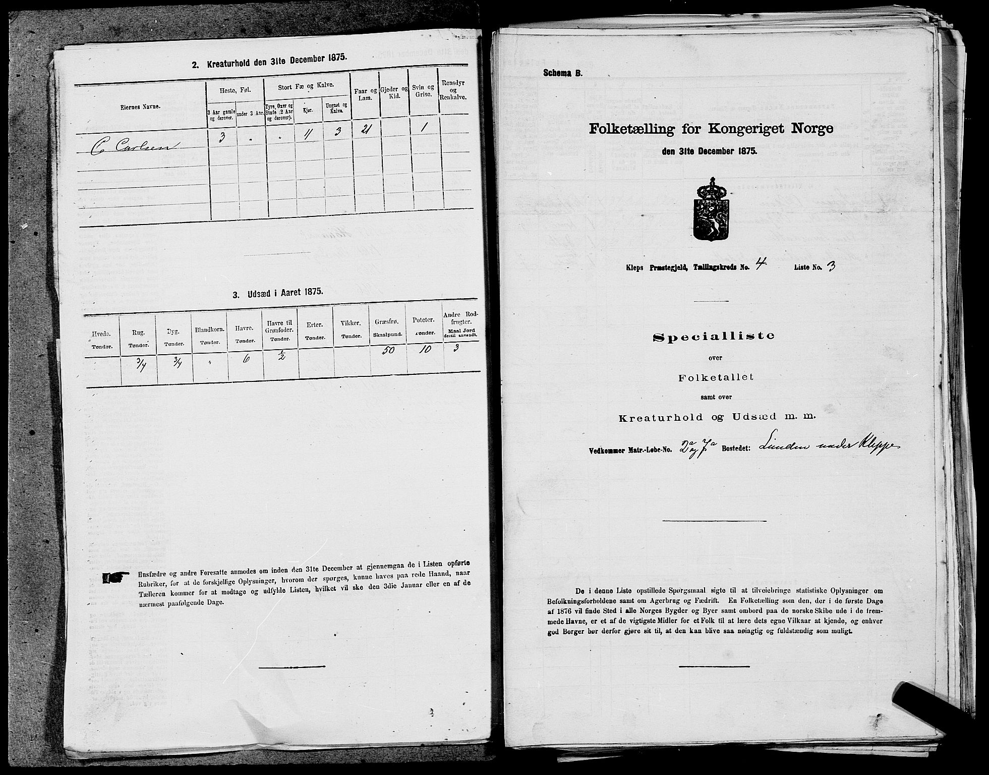 SAST, 1875 census for 1120P Klepp, 1875, p. 359