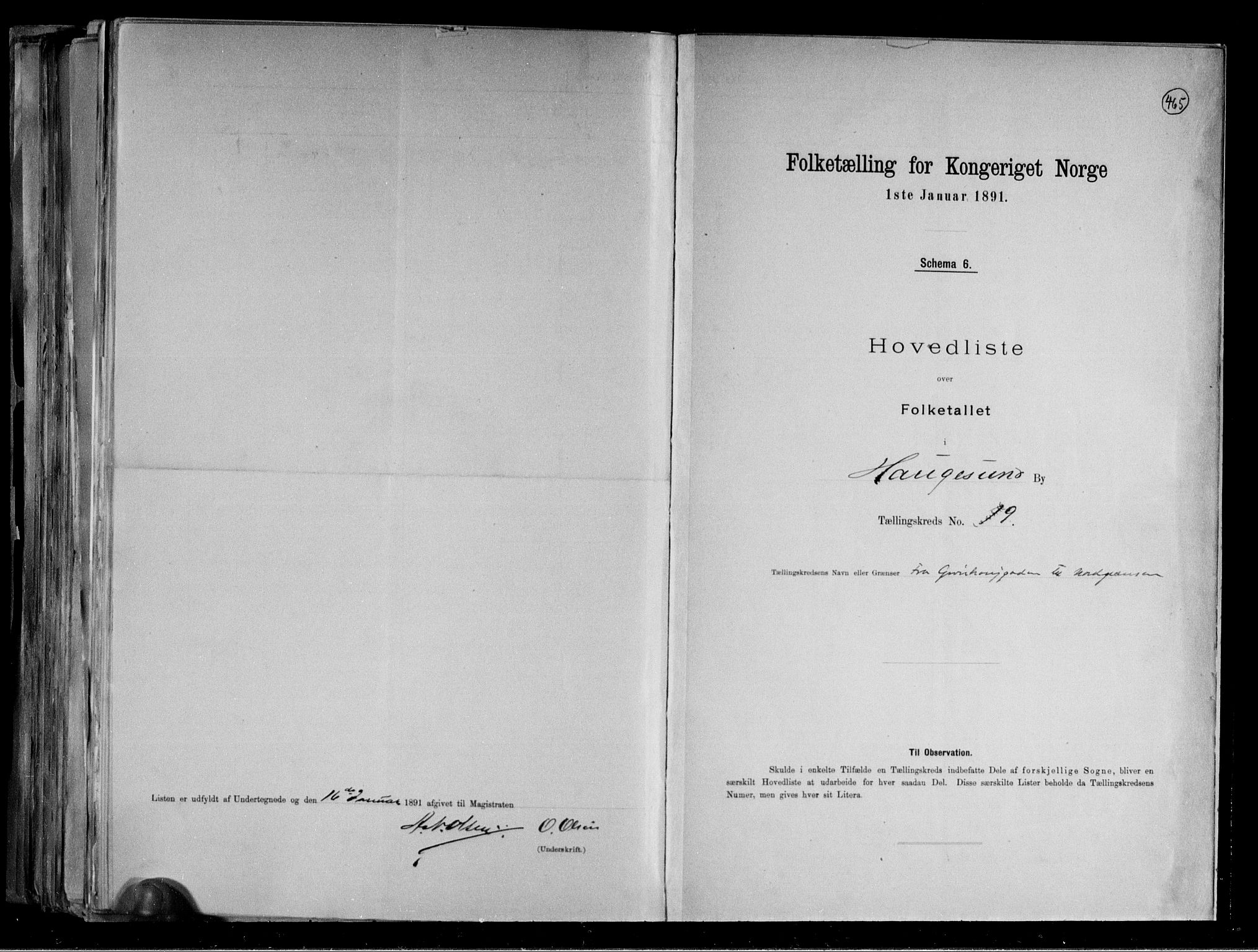 RA, 1891 census for 1106 Haugesund, 1891, p. 22