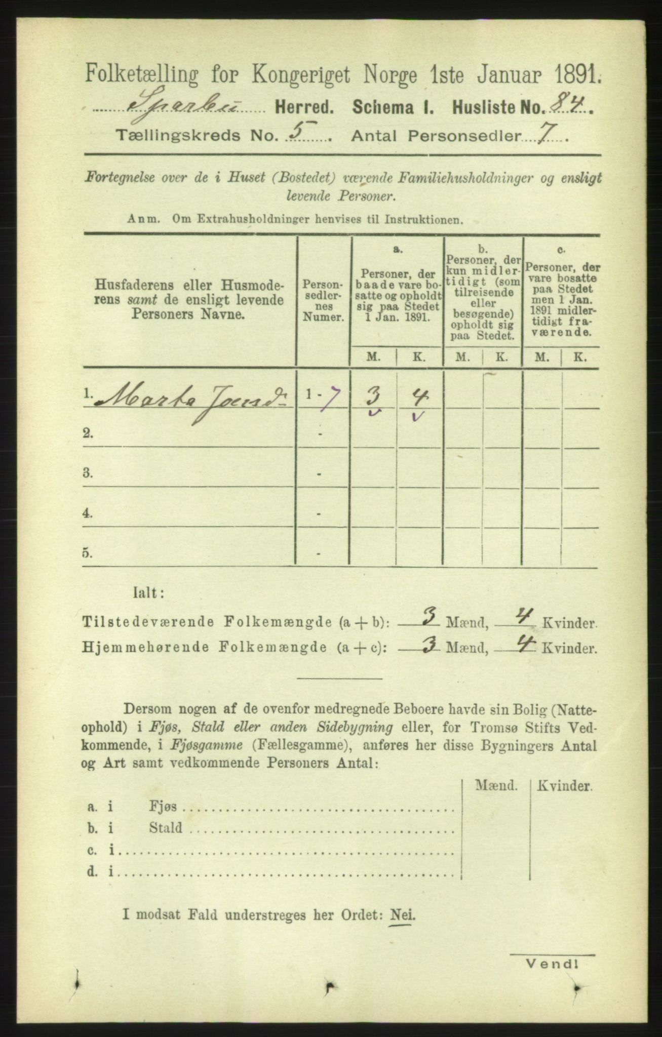 RA, 1891 census for 1731 Sparbu, 1891, p. 1667