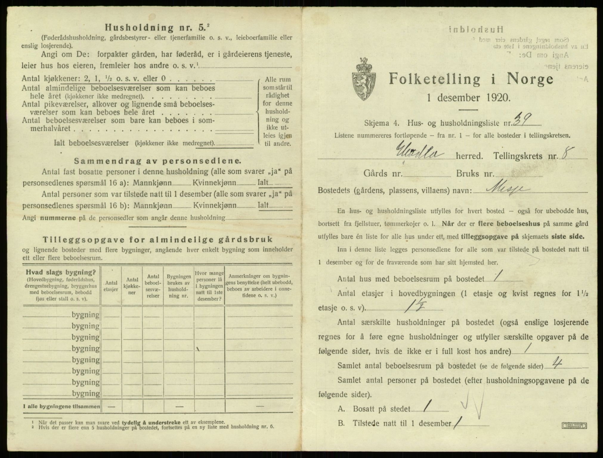 SAB, 1920 census for Herdla, 1920, p. 787