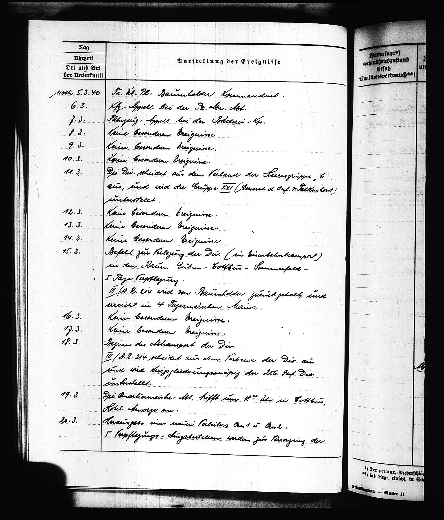 Documents Section, AV/RA-RAFA-2200/V/L0088: Amerikansk mikrofilm "Captured German Documents".
Box No. 727.  FKA jnr. 601/1954., 1939-1940, p. 50