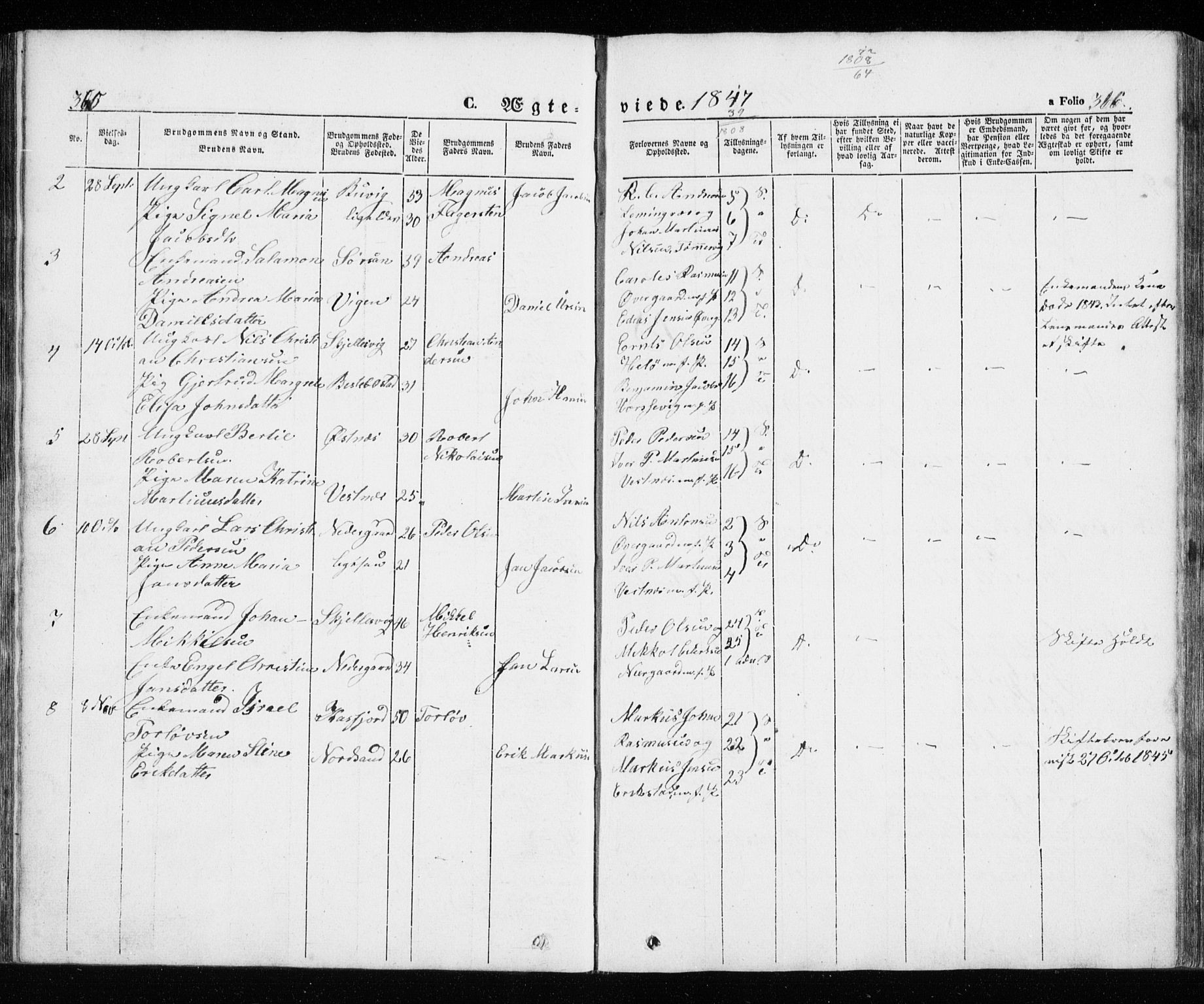 Trondenes sokneprestkontor, SATØ/S-1319/H/Ha/L0010kirke: Parish register (official) no. 10, 1840-1865, p. 365-366