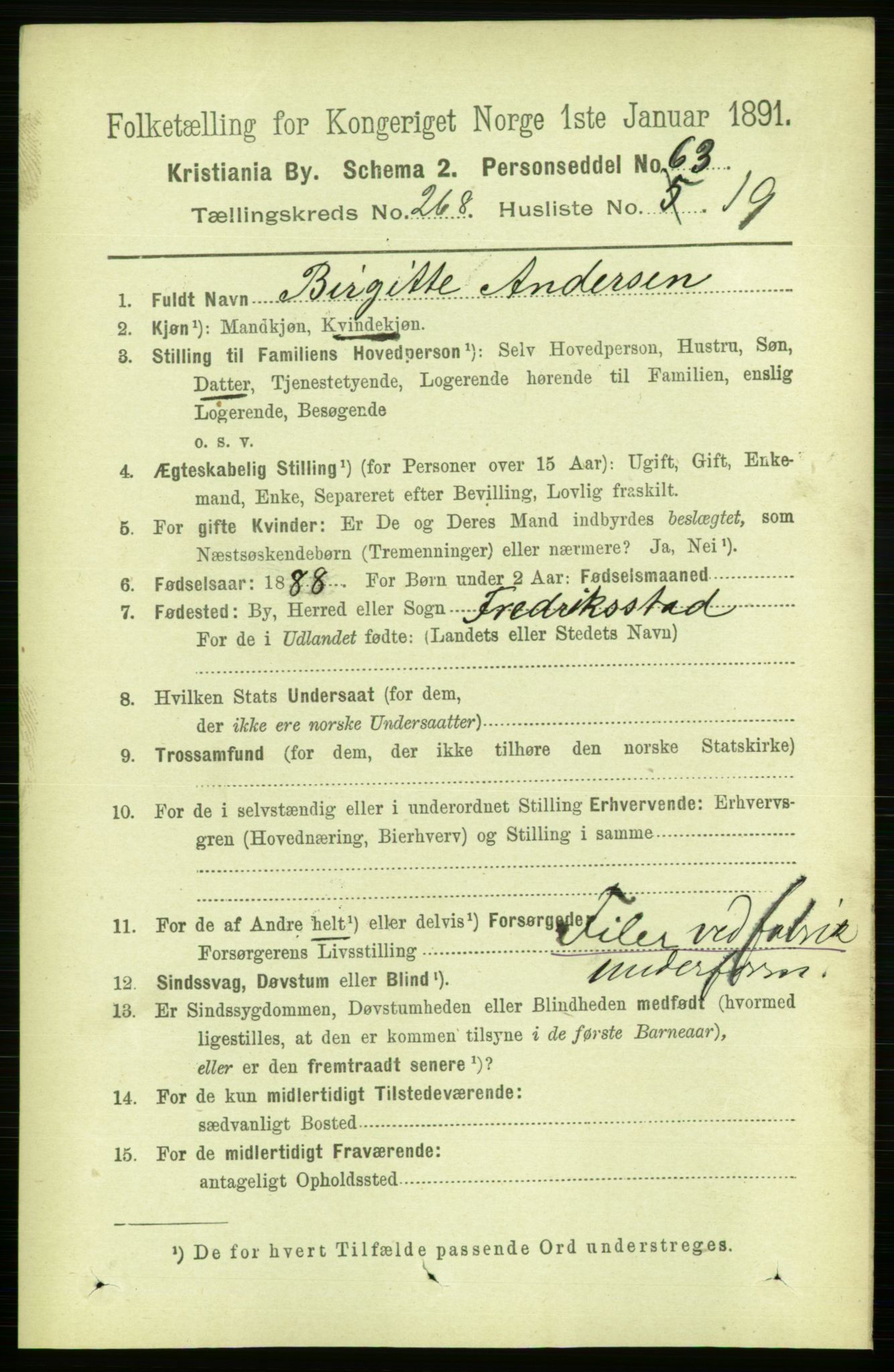 RA, 1891 census for 0301 Kristiania, 1891, p. 162660