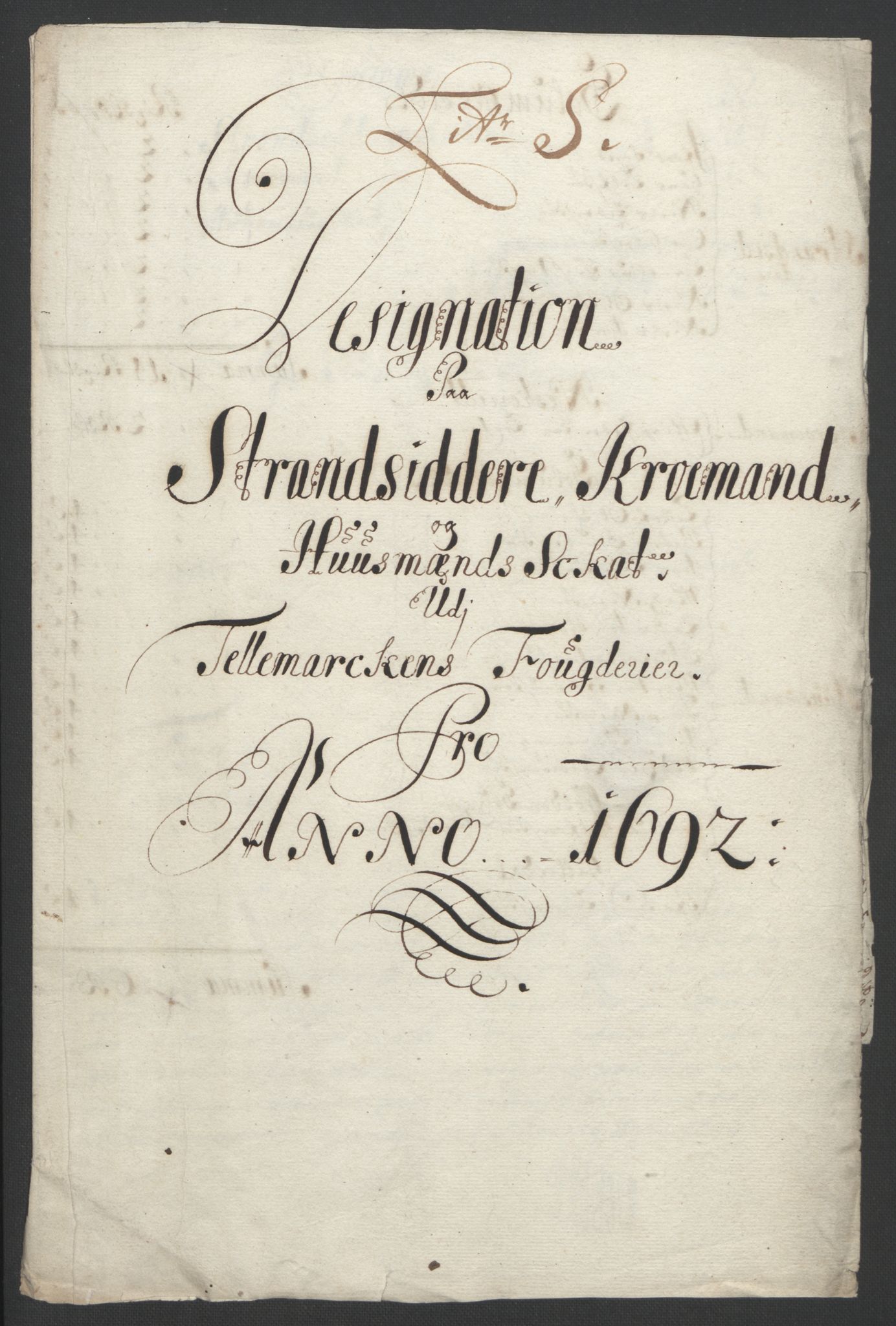 Rentekammeret inntil 1814, Reviderte regnskaper, Fogderegnskap, RA/EA-4092/R35/L2090: Fogderegnskap Øvre og Nedre Telemark, 1692, p. 279