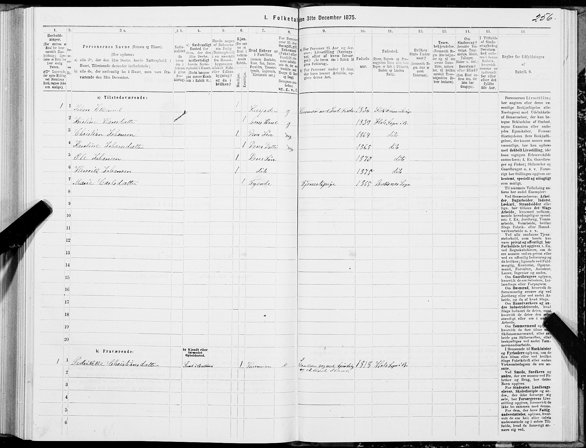 SAT, 1875 census for 1860P Buksnes, 1875, p. 2256