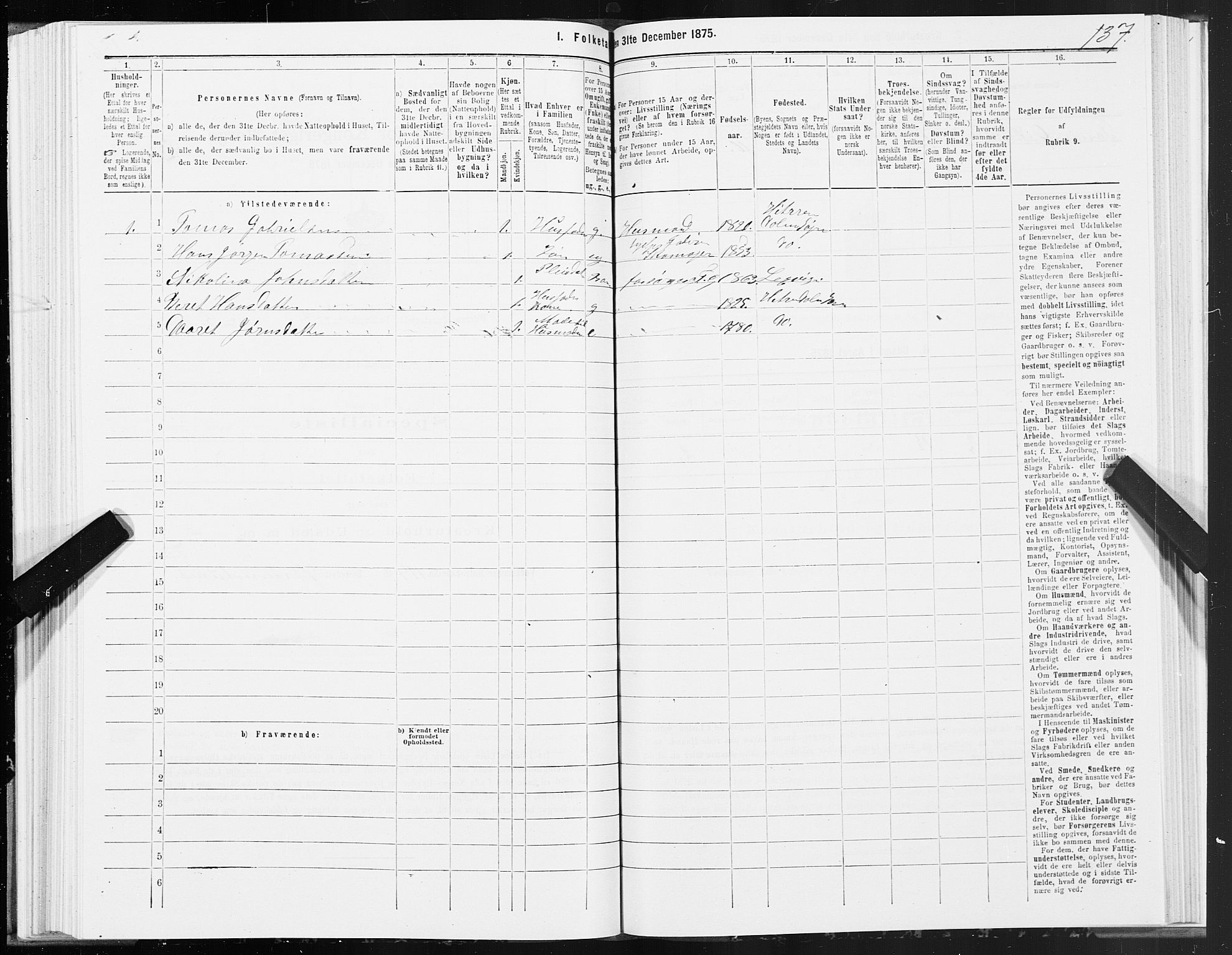 SAT, 1875 census for 1617P Hitra, 1875, p. 4137