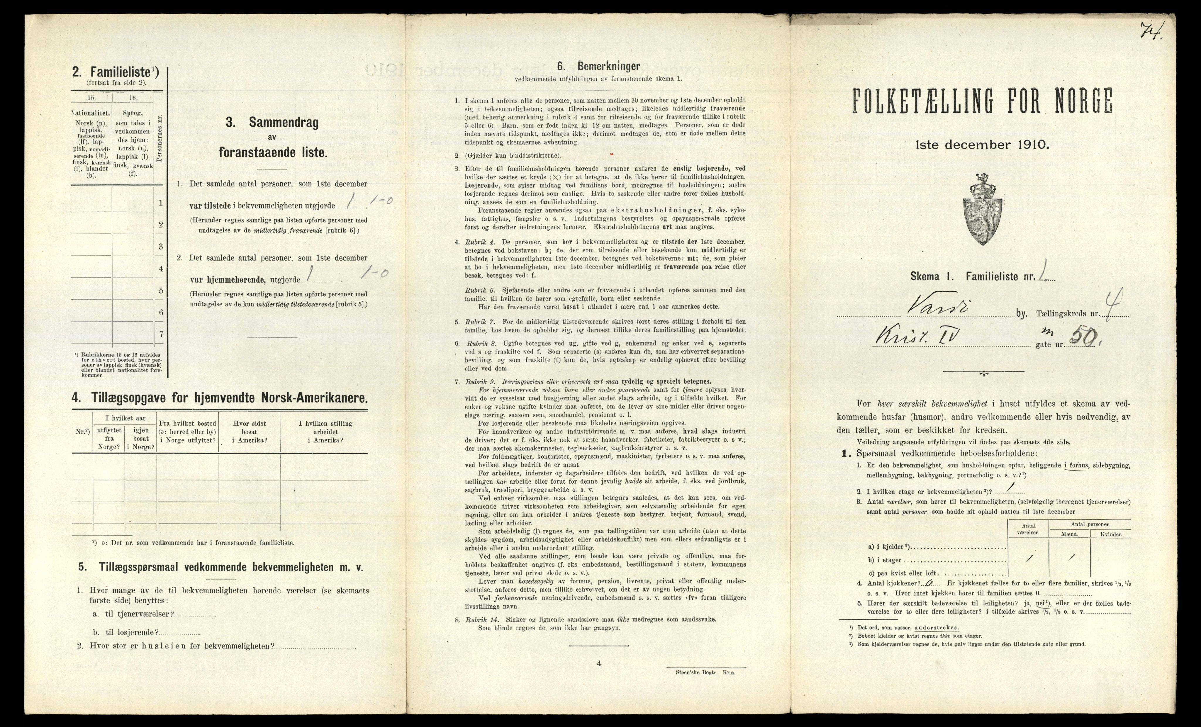 RA, 1910 census for Vardø, 1910, p. 510