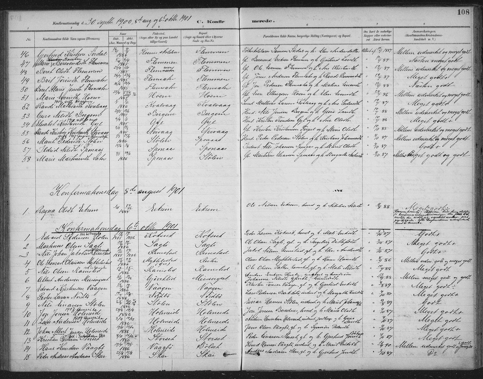 Ministerialprotokoller, klokkerbøker og fødselsregistre - Møre og Romsdal, AV/SAT-A-1454/586/L0988: Parish register (official) no. 586A14, 1893-1905, p. 108