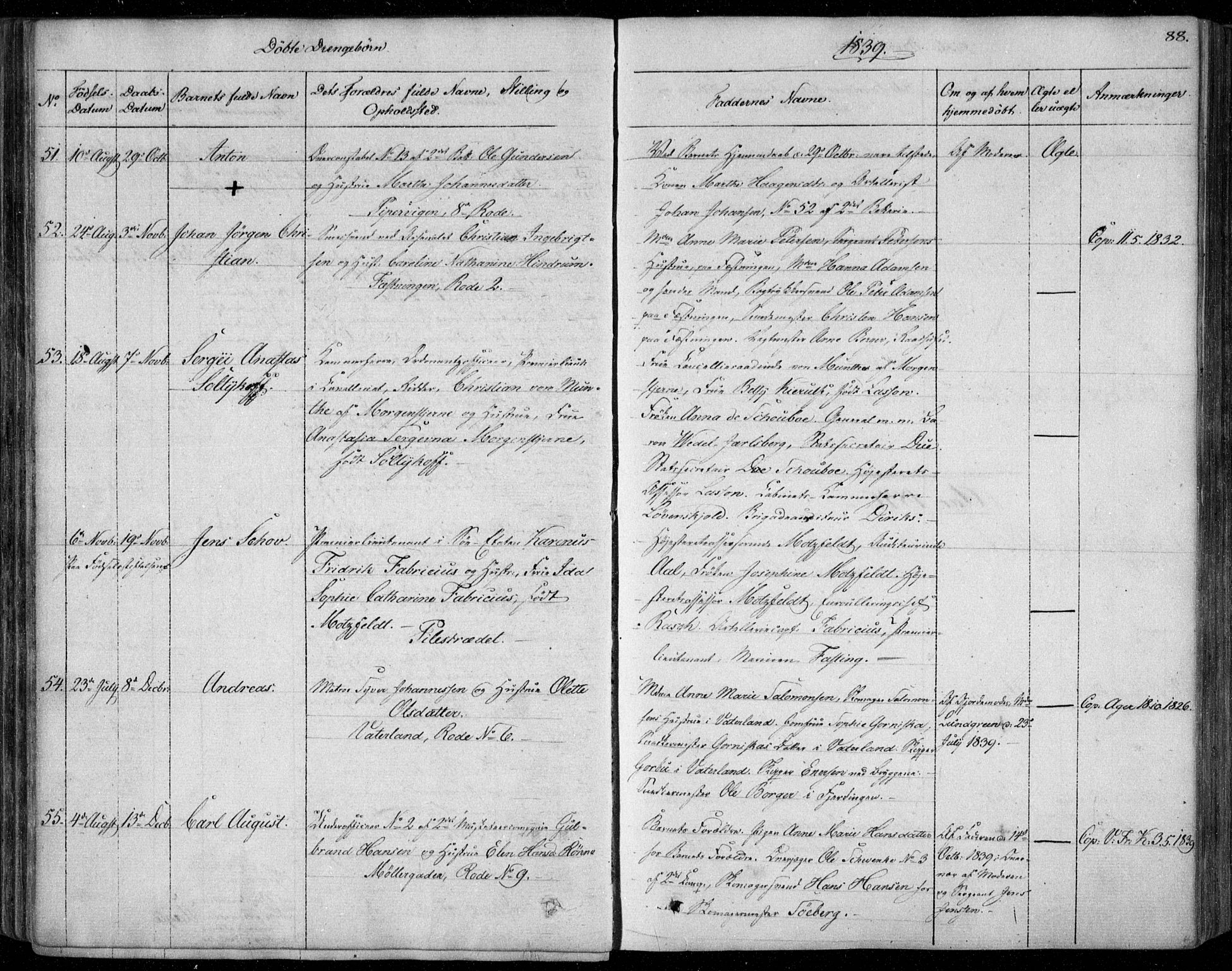 Garnisonsmenigheten Kirkebøker, SAO/A-10846/F/Fa/L0006: Parish register (official) no. 6, 1828-1841, p. 88