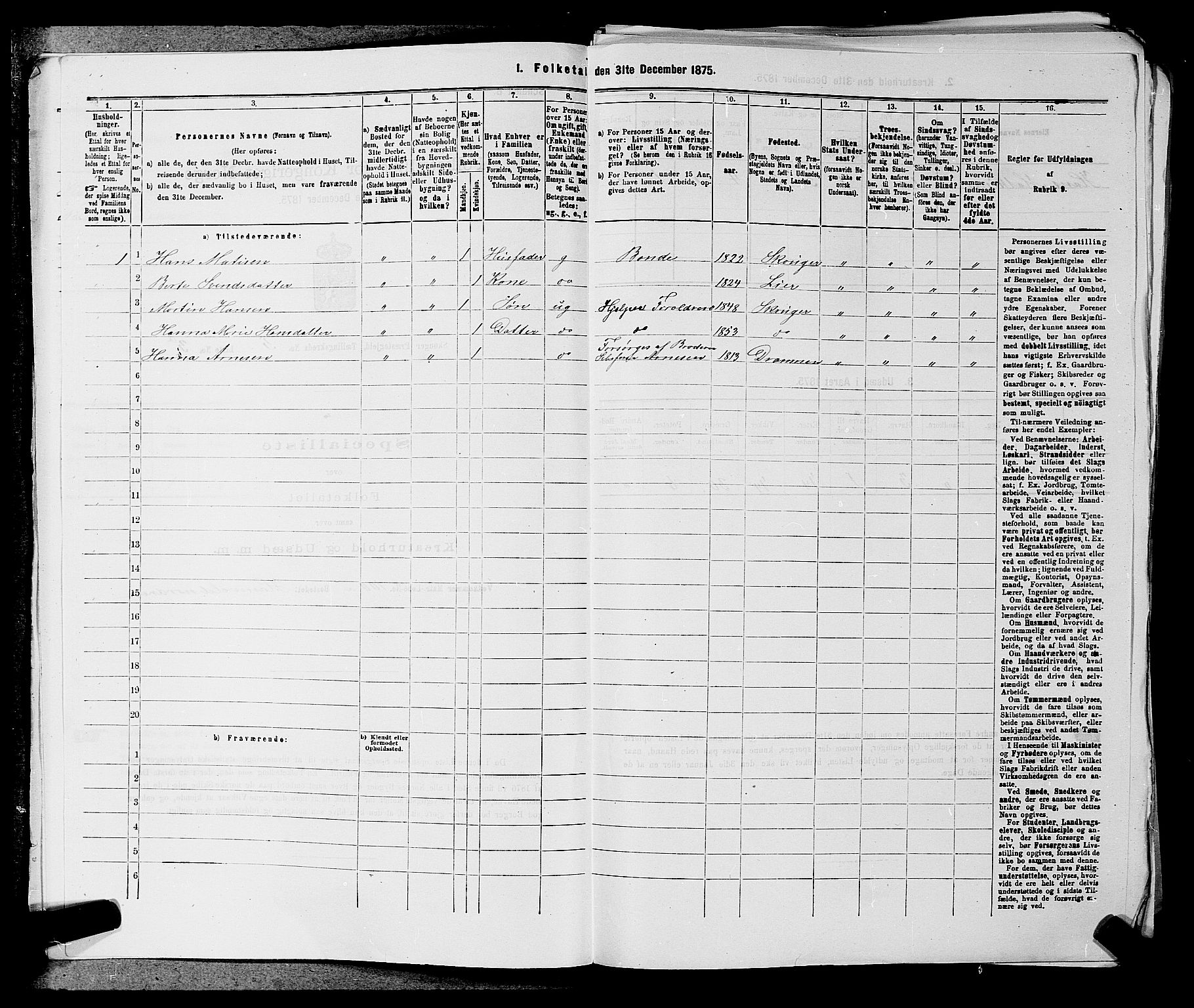 SAKO, 1875 census for 0712P Skoger, 1875, p. 624