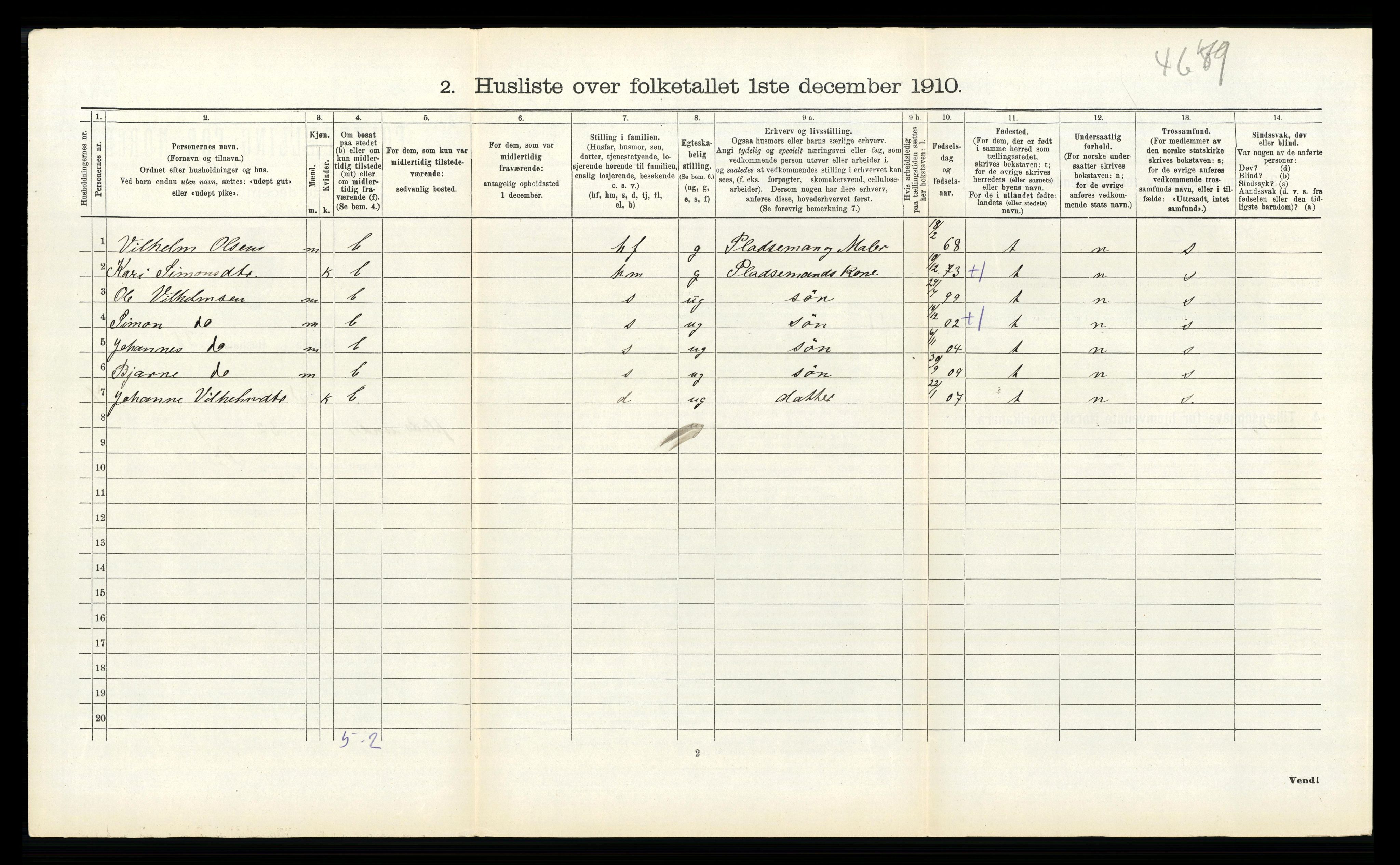 RA, 1910 census for Innvik, 1910, p. 561