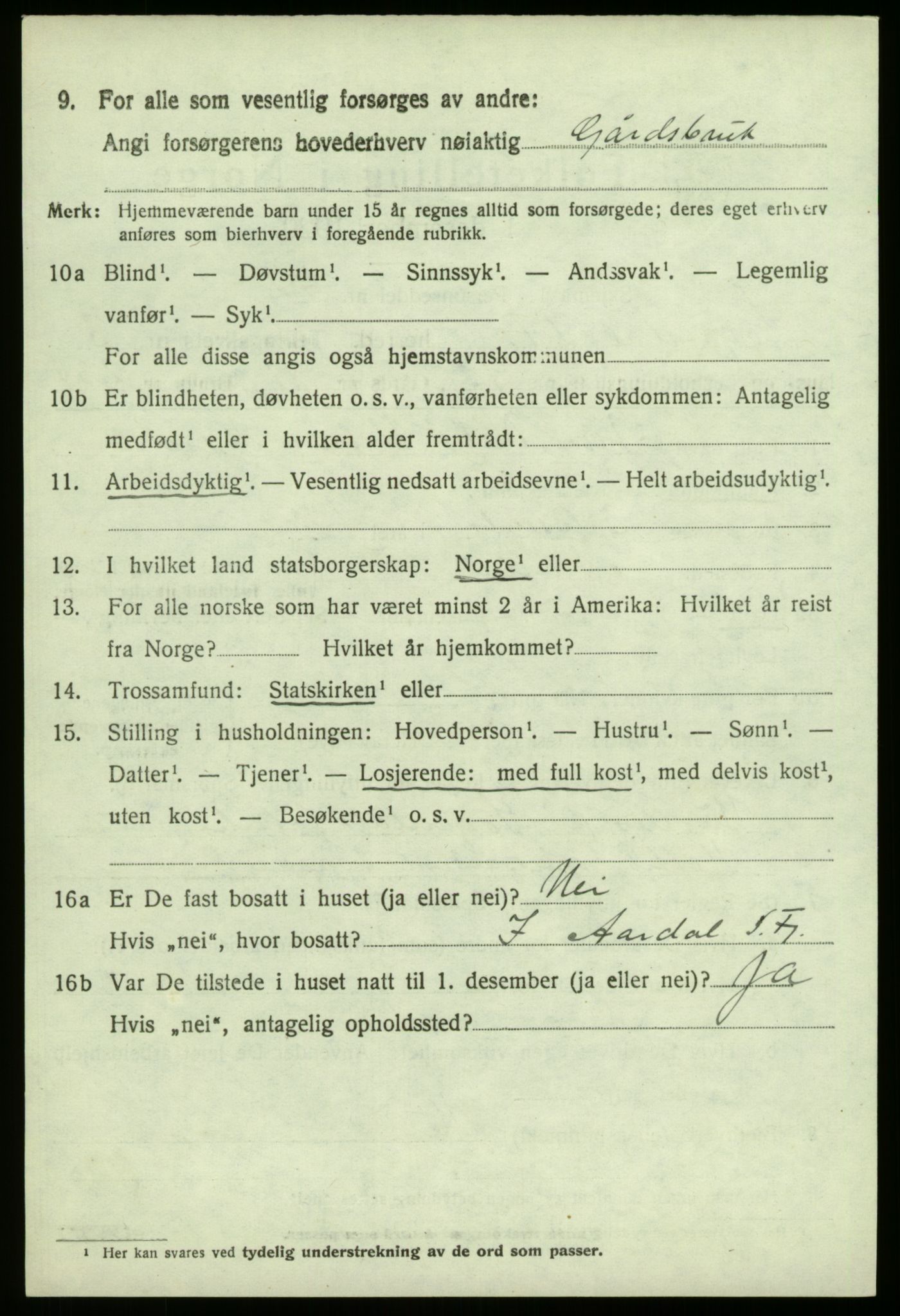 SAB, 1920 census for Sogndal, 1920, p. 2284