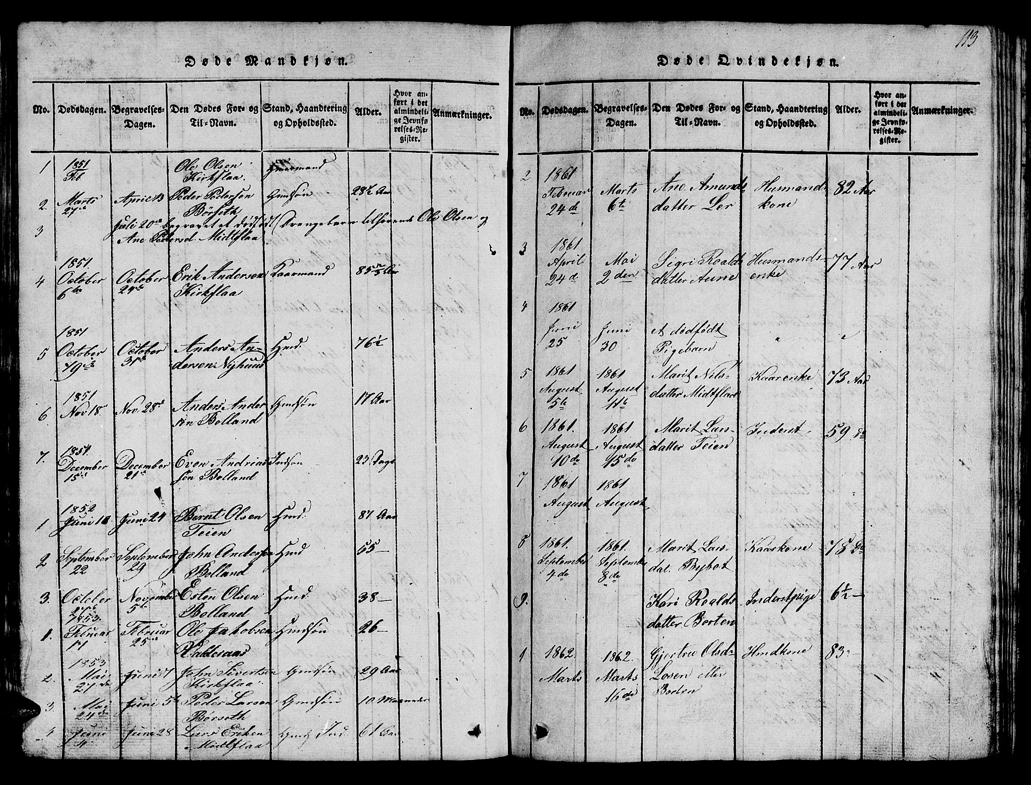 Ministerialprotokoller, klokkerbøker og fødselsregistre - Sør-Trøndelag, SAT/A-1456/693/L1121: Parish register (copy) no. 693C02, 1816-1869, p. 113