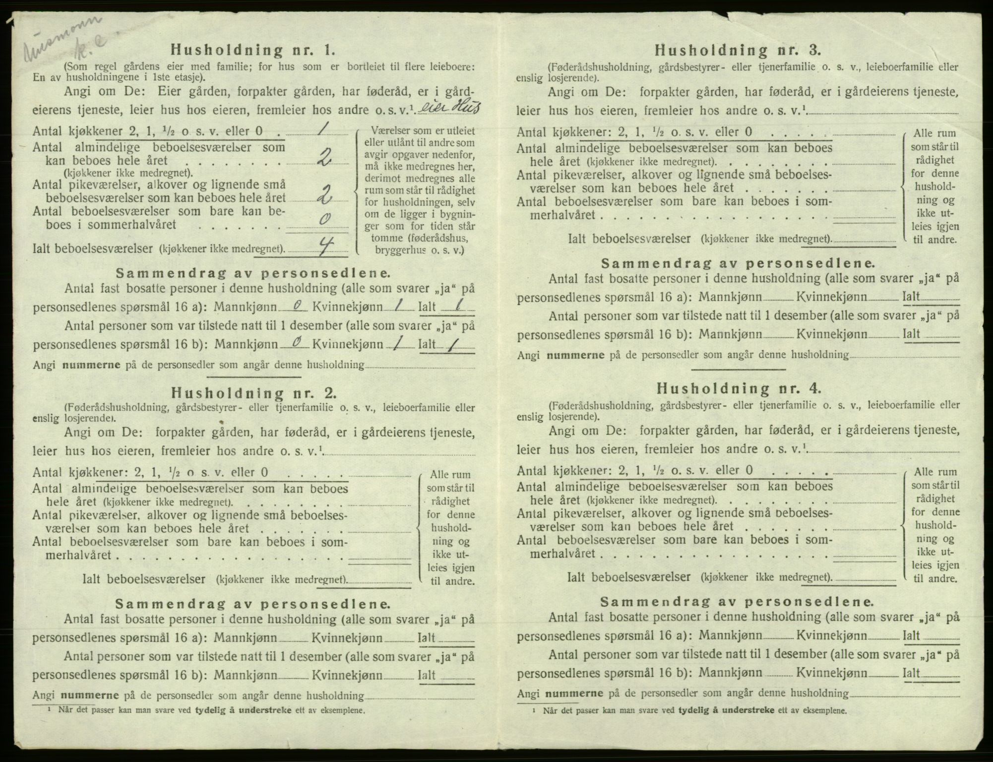 SAB, 1920 census for Fusa, 1920, p. 440