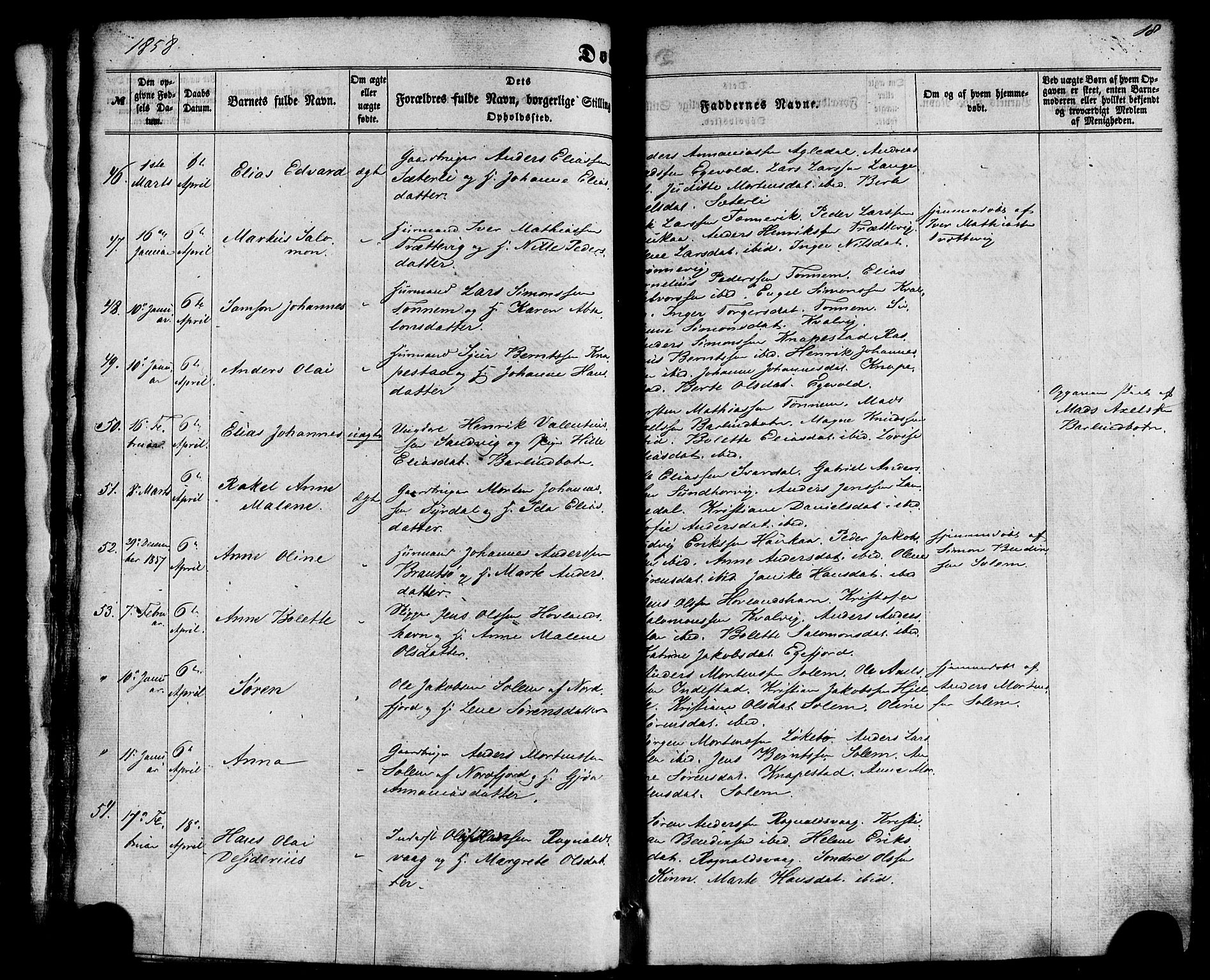 Kinn sokneprestembete, SAB/A-80801/H/Haa/Haaa/L0006: Parish register (official) no. A 6, 1857-1885, p. 18