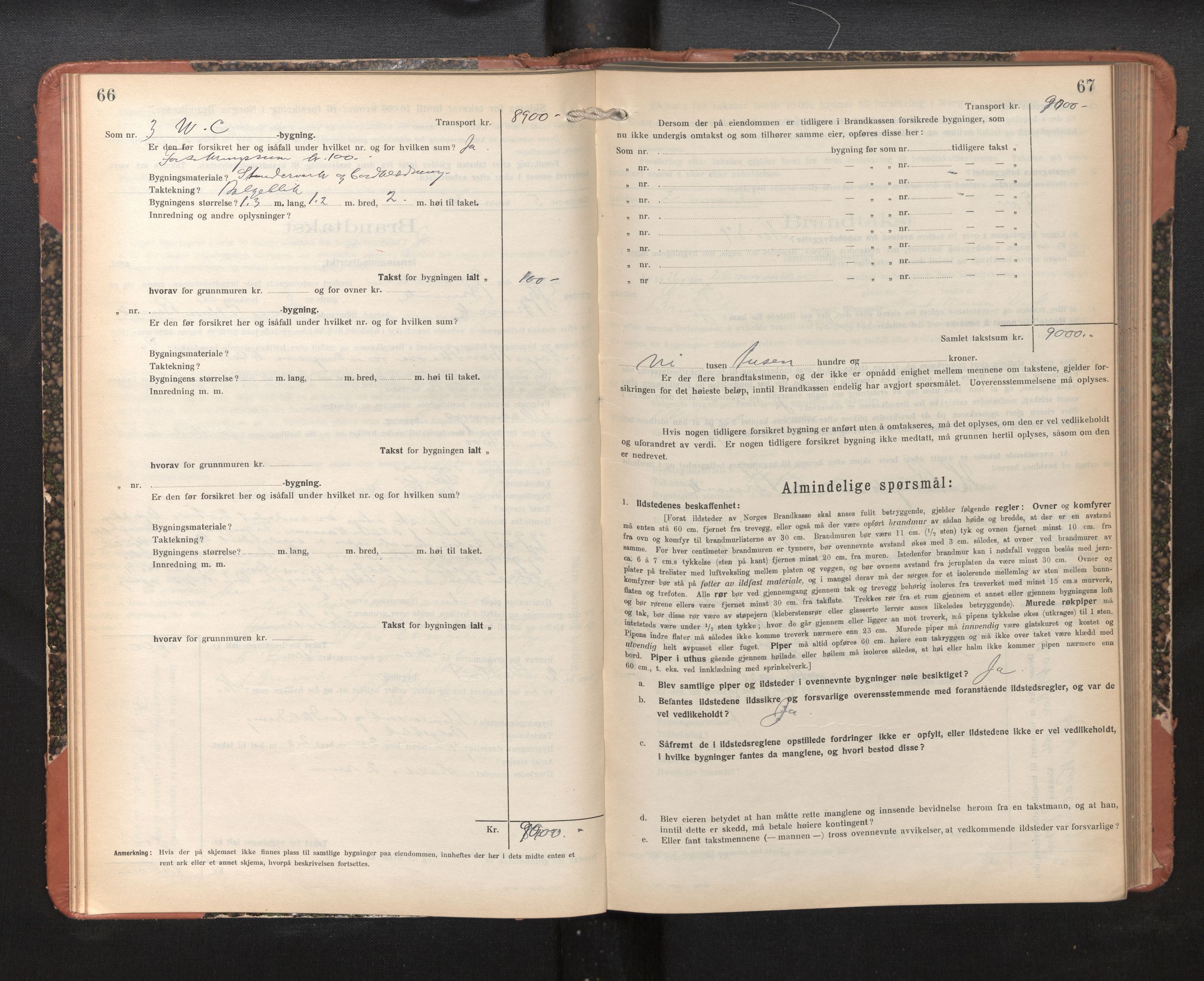 Lensmannen i Bruvik, AV/SAB-A-31301/0012/L0010: Branntakstprotokoll, skjematakst, 1925-1936, p. 66-67
