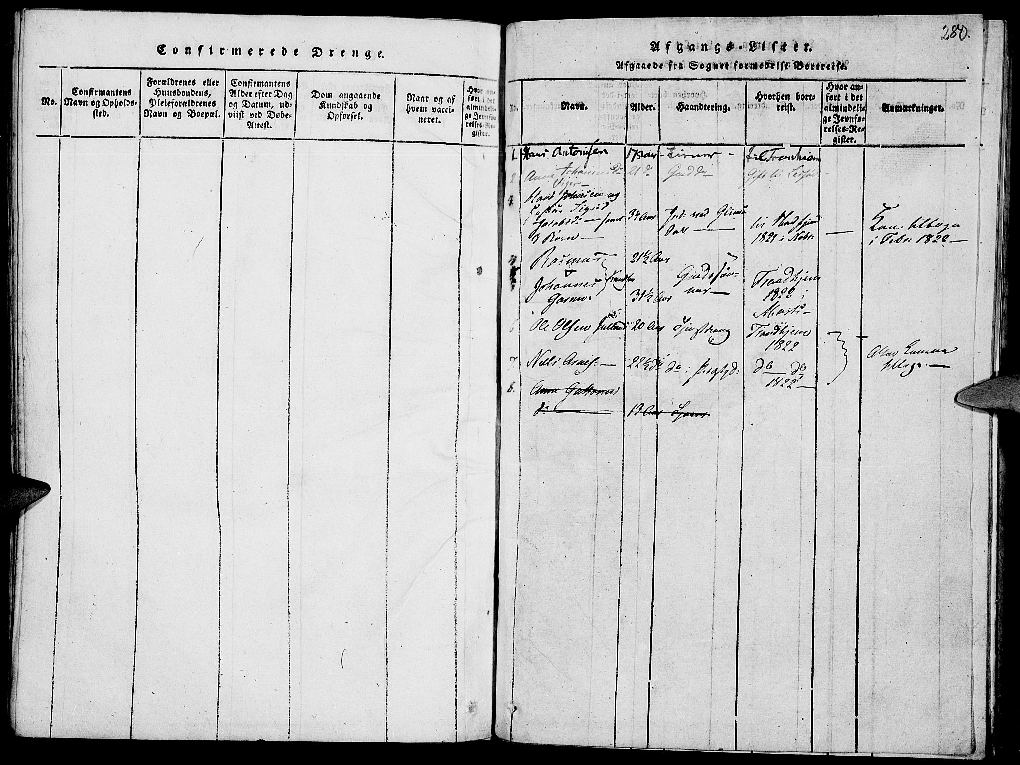 Lom prestekontor, SAH/PREST-070/K/L0004: Parish register (official) no. 4, 1815-1825, p. 280