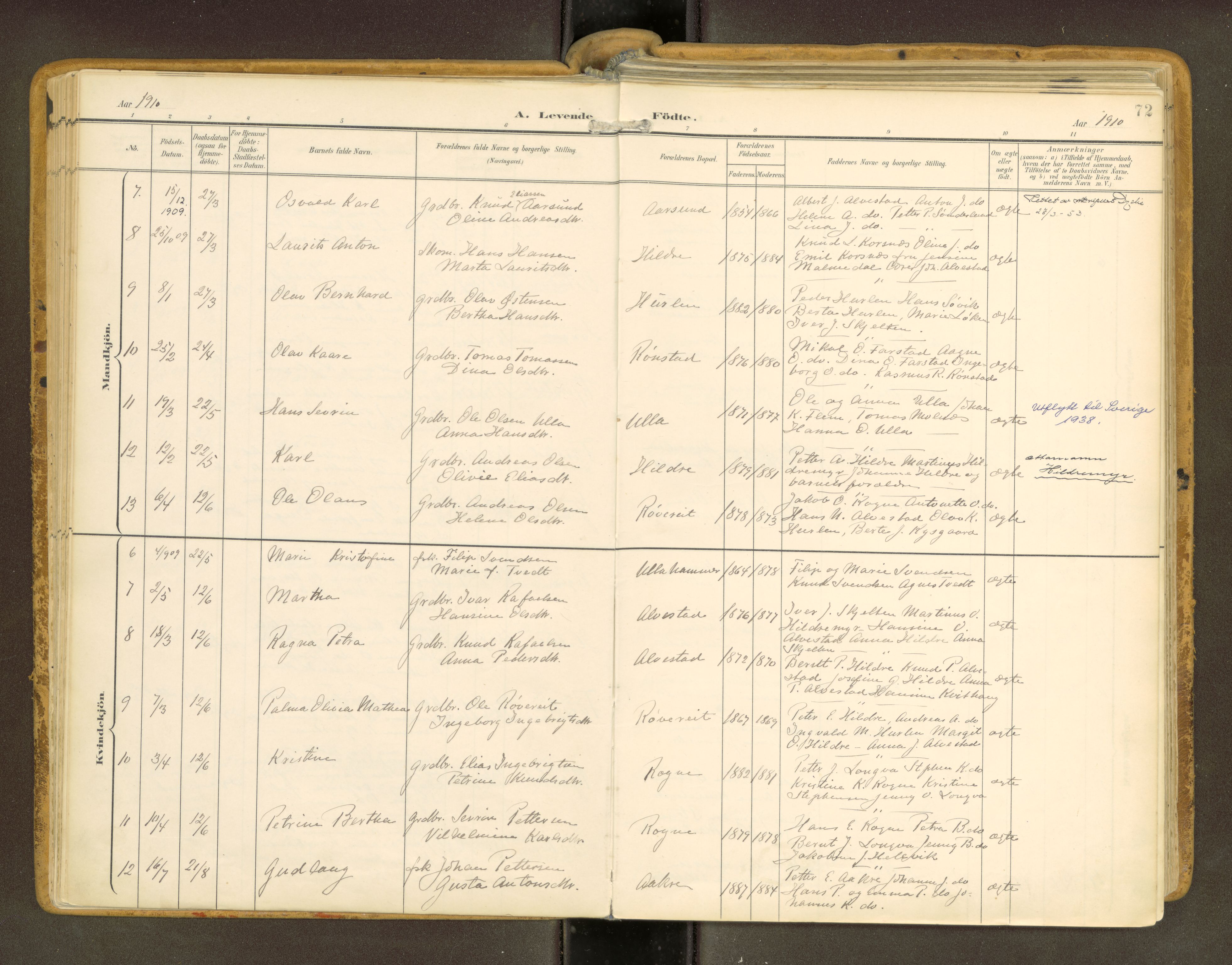 Ministerialprotokoller, klokkerbøker og fødselsregistre - Møre og Romsdal, SAT/A-1454/536/L0517: Parish register (official) no. 536A--, 1897-1917, p. 72