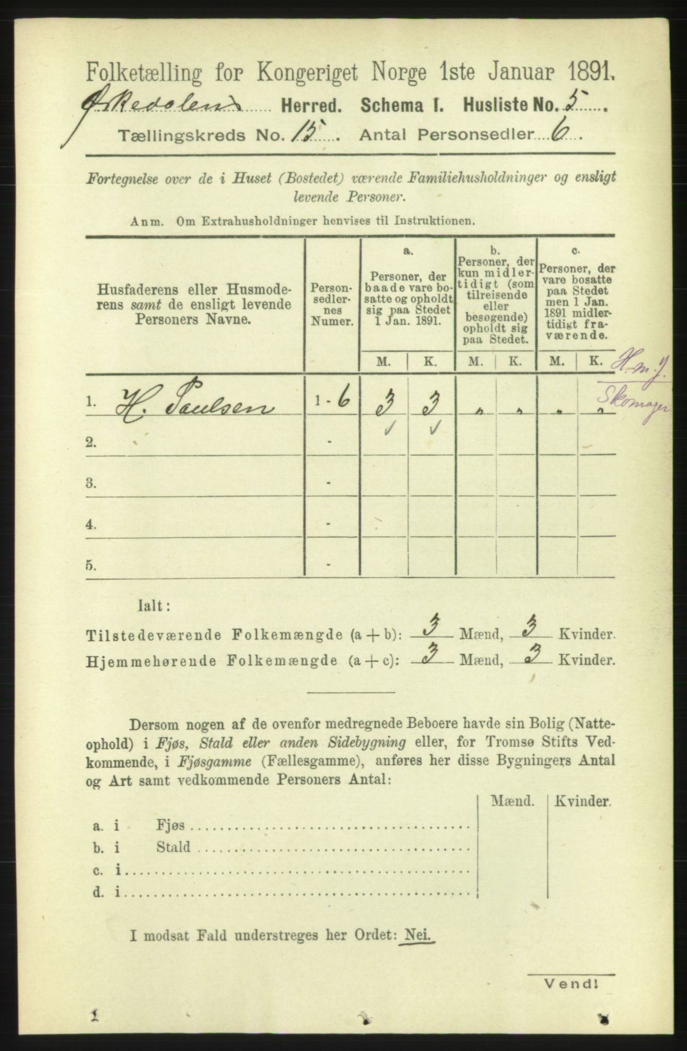 RA, 1891 census for 1638 Orkdal, 1891, p. 6844