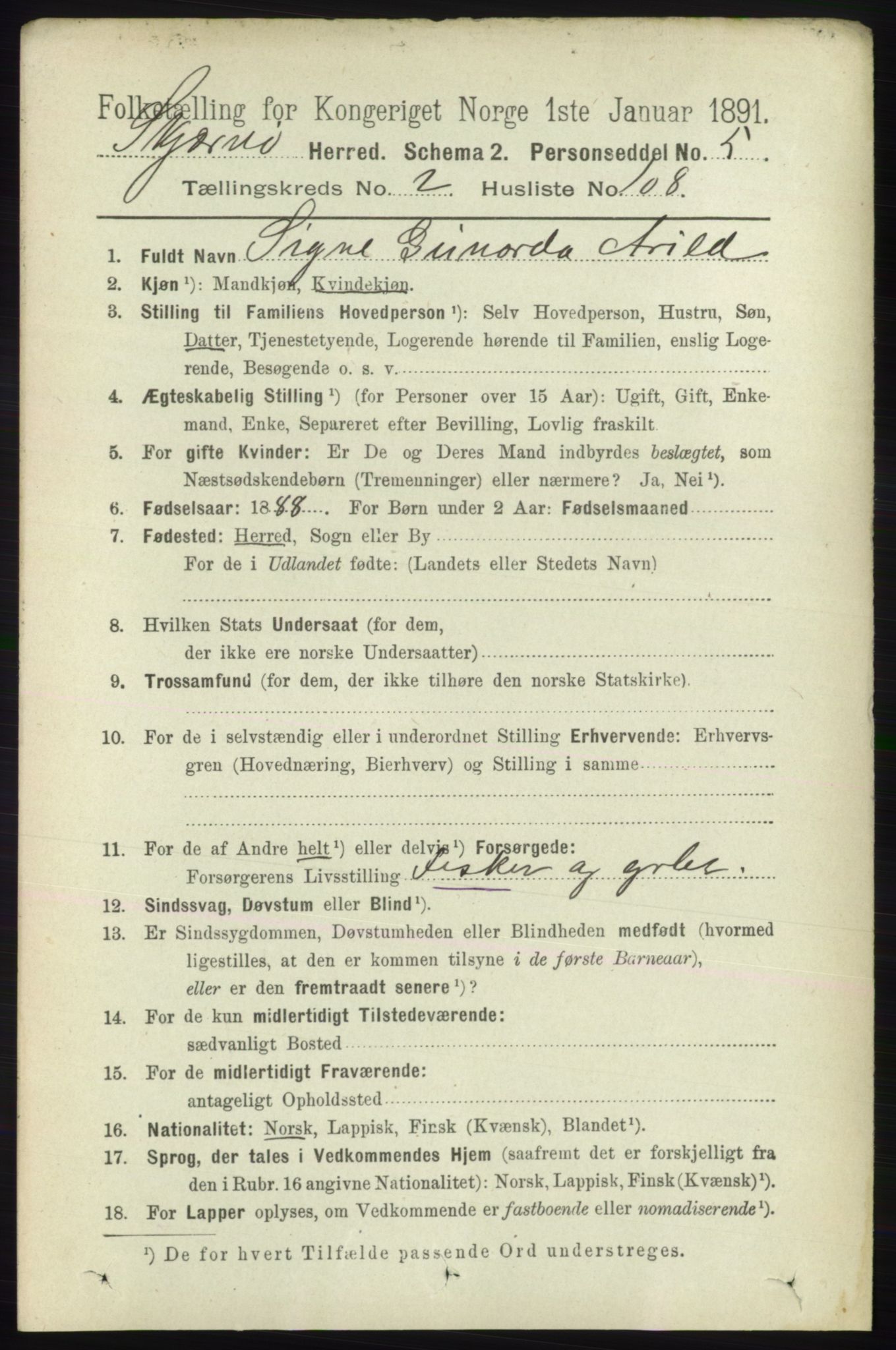 RA, 1891 census for 1941 Skjervøy, 1891, p. 1782