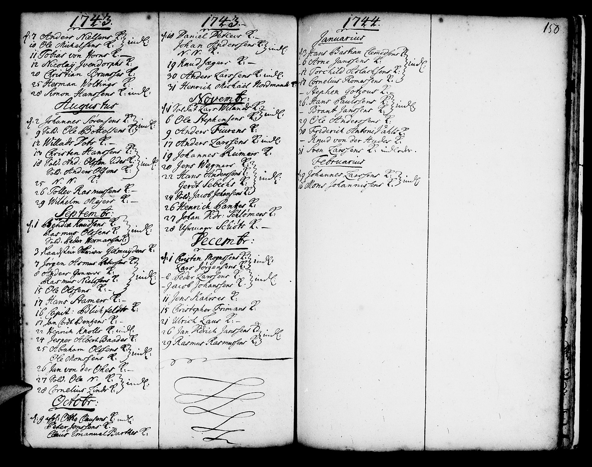 Korskirken sokneprestembete, AV/SAB-A-76101/H/Haa/L0008: Parish register (official) no. A 8, 1698-1747, p. 150