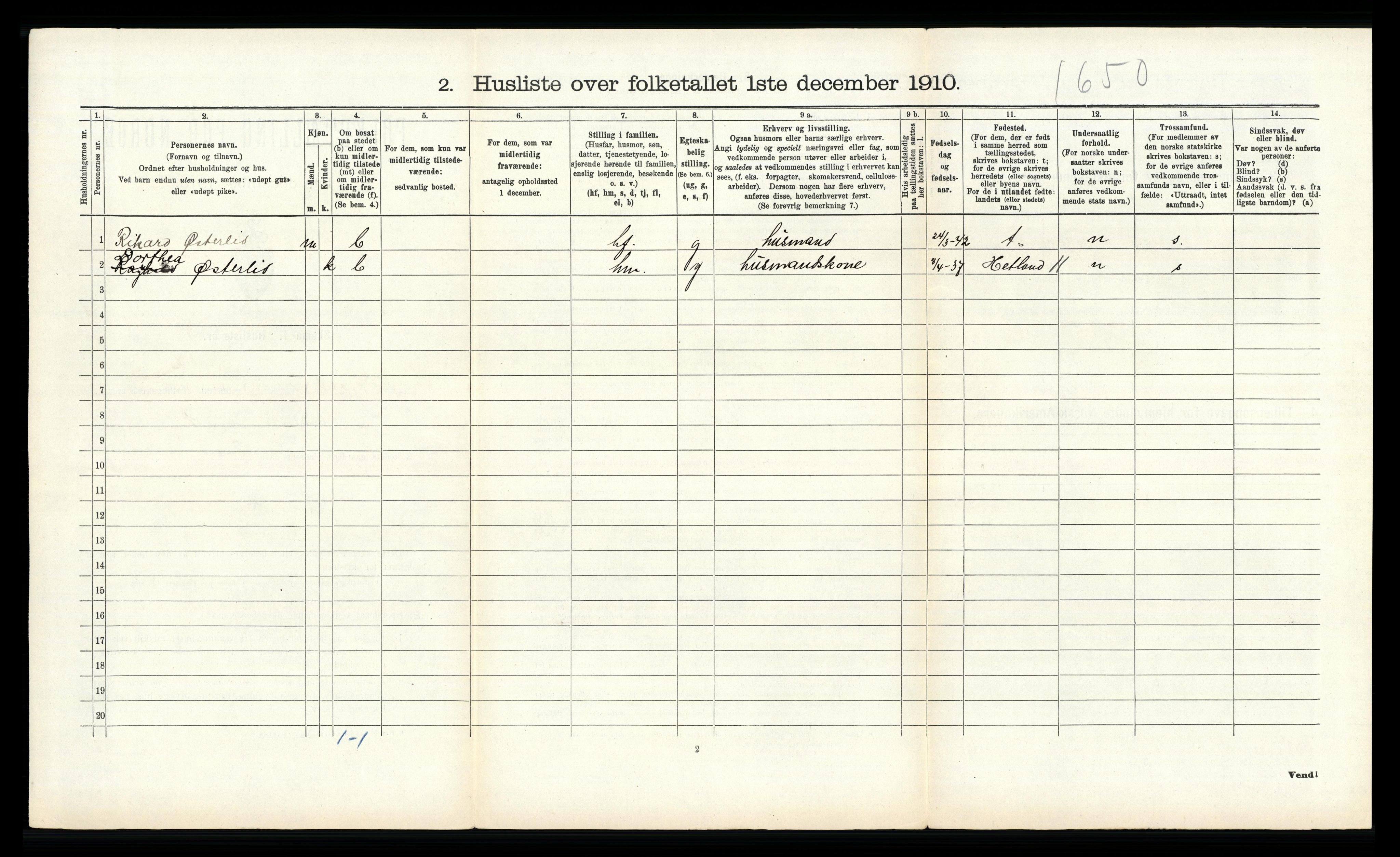 RA, 1910 census for Skjold, 1910, p. 721