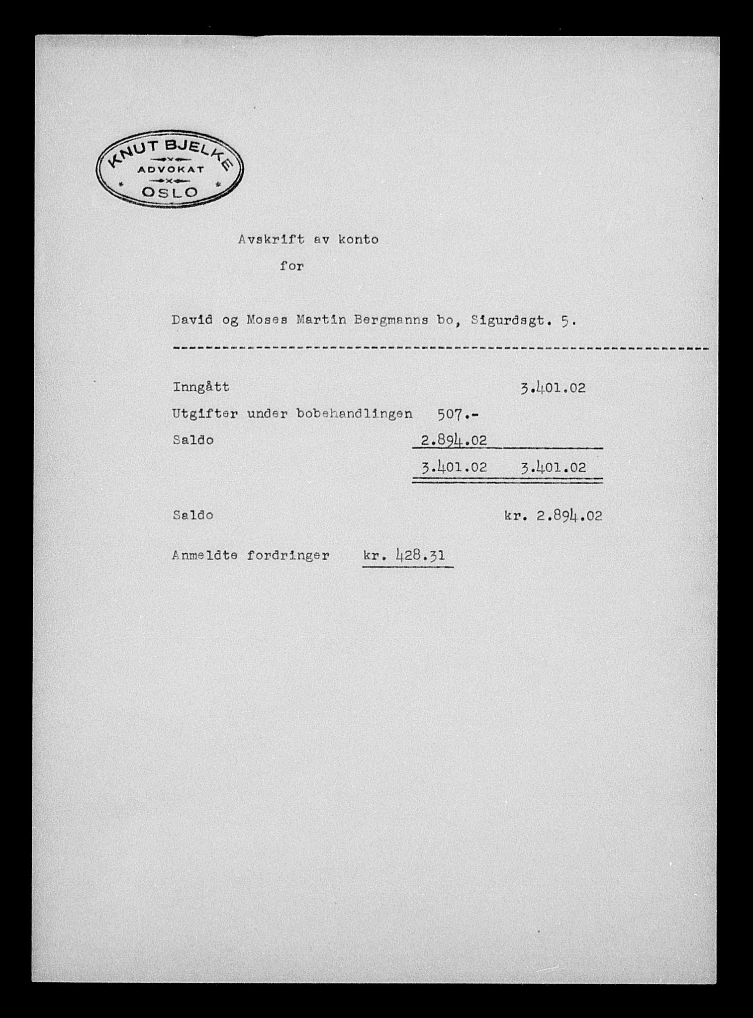 Justisdepartementet, Tilbakeføringskontoret for inndratte formuer, AV/RA-S-1564/H/Hc/Hcc/L0921: --, 1945-1947, p. 166