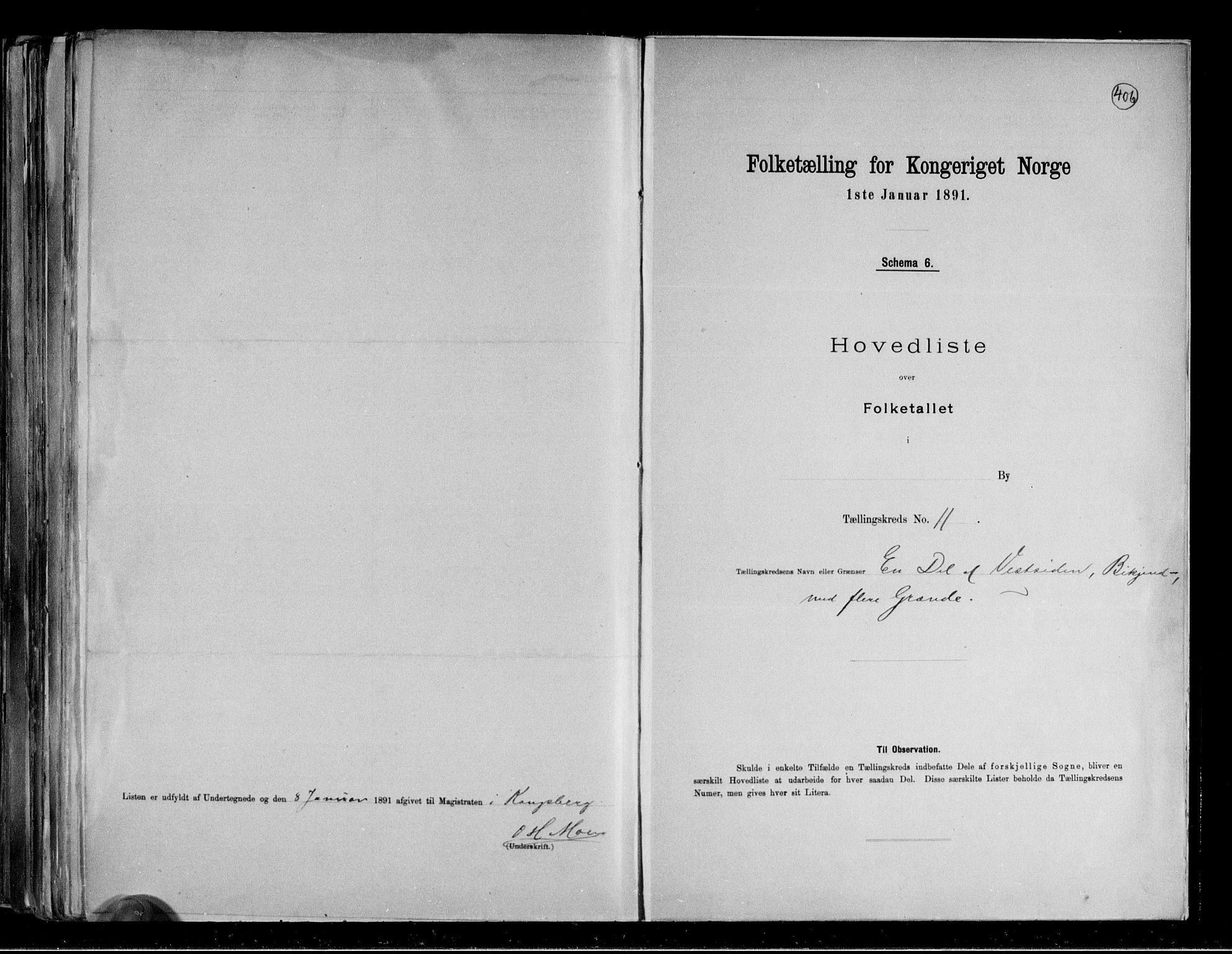 RA, 1891 census for 0604 Kongsberg, 1891, p. 24