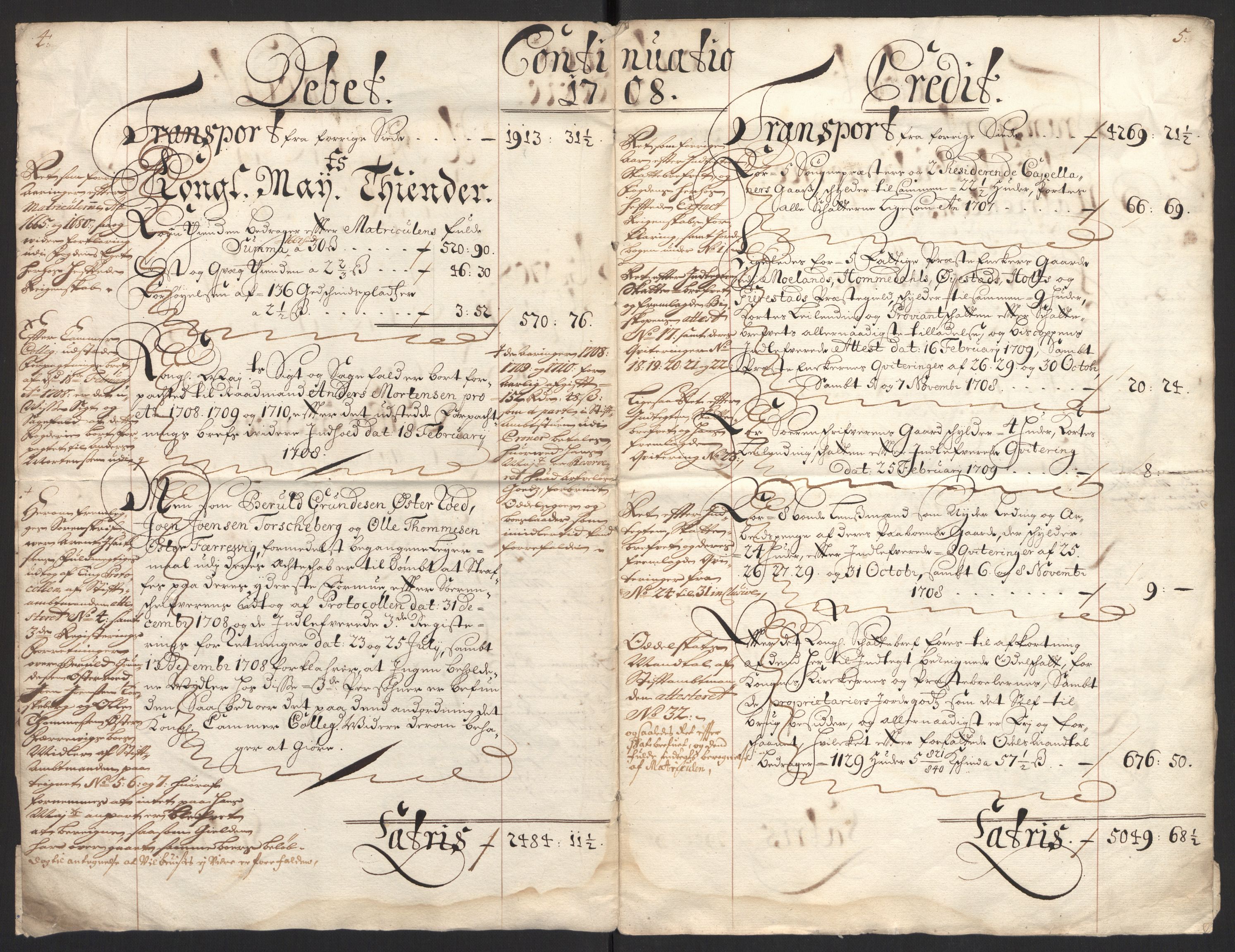 Rentekammeret inntil 1814, Reviderte regnskaper, Fogderegnskap, AV/RA-EA-4092/R39/L2318: Fogderegnskap Nedenes, 1706-1709, p. 242