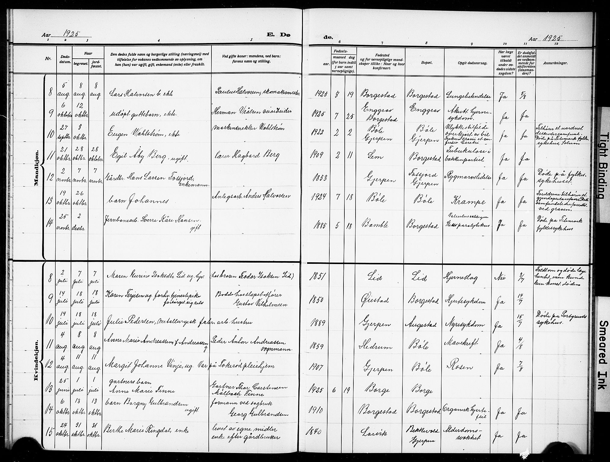 Gjerpen kirkebøker, SAKO/A-265/G/Gb/L0001: Parish register (copy) no. II 1, 1920-1929