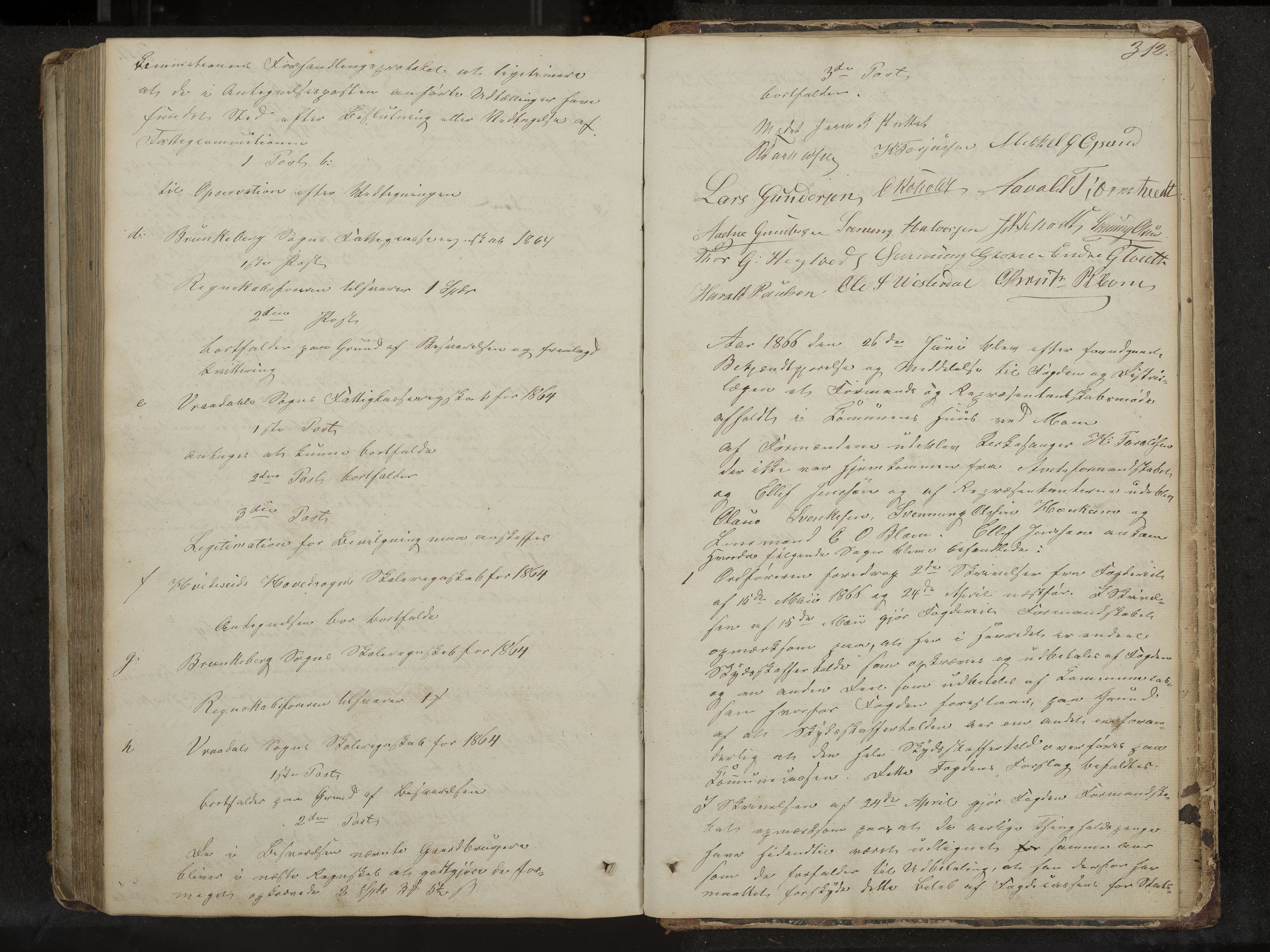 Kviteseid formannskap og sentraladministrasjon, IKAK/0829021/A/Aa/L0001: Møtebok med register, 1837-1866, p. 312